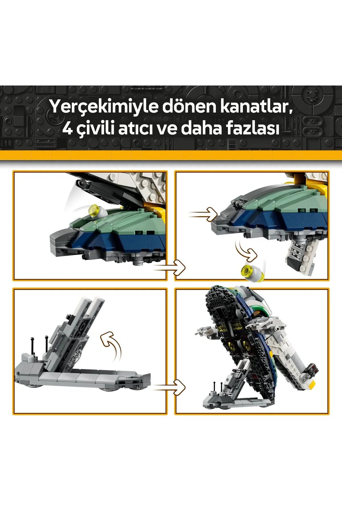 لگو و اسباب بازی های ساخت محور ® STAR WARS: ATTACK OF THE CLONES JANGO FETT'S STARSHIP 75433 9+ TOY BUILDING SET 707P از ترکیه LEGO