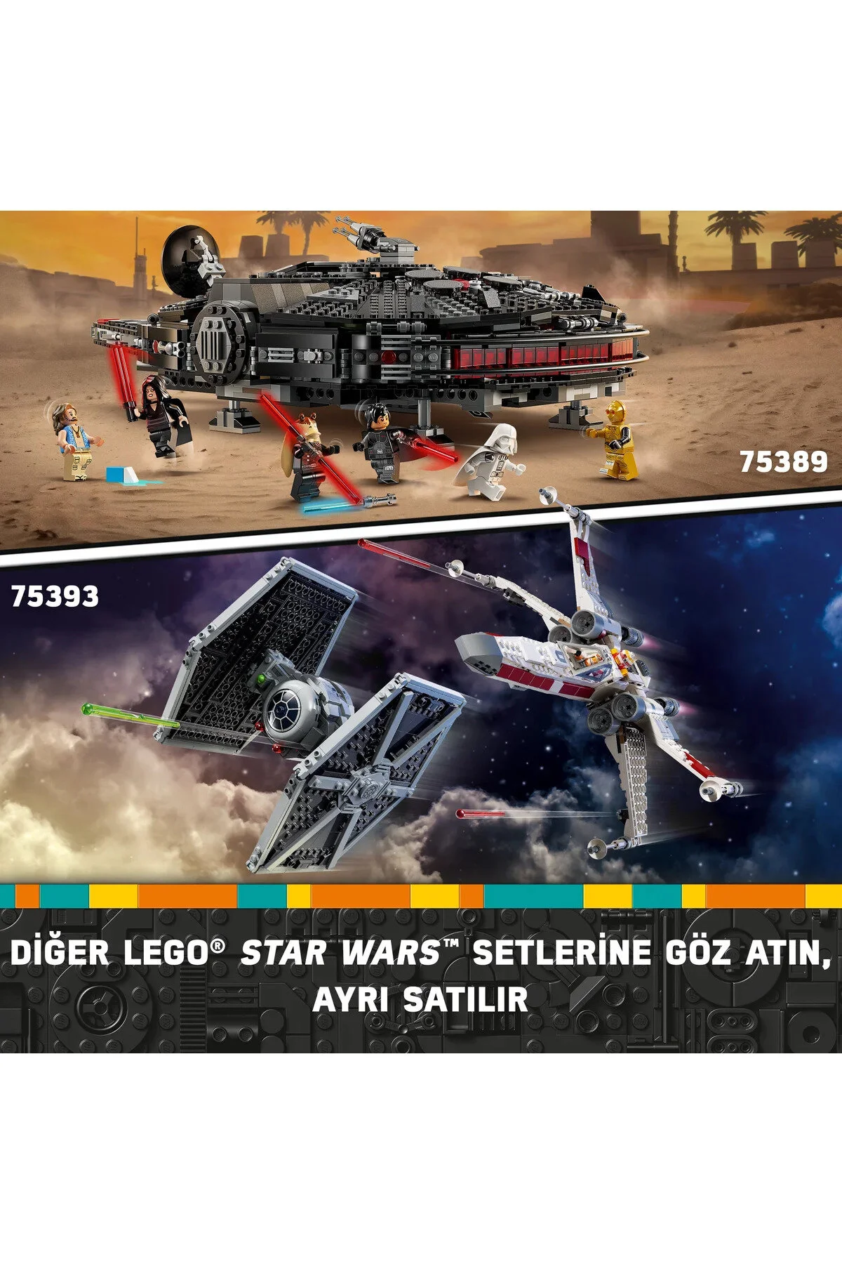 لگو و اسباب بازی های ساخت محور ® جنگ ستارگان™ TIE FIGHTER X WING COMBO 75393 9+ مجموعه ساختمان خلاق 1063 قطعه از ترکیه LEGO