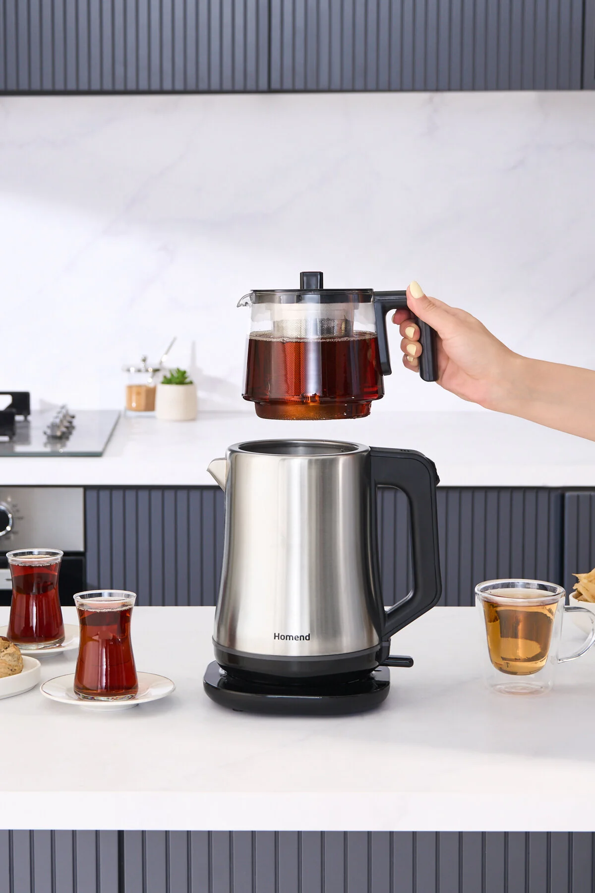 چای ساز دستگاه INOX ELEGANT 1777H ROYALTEA HOMEND