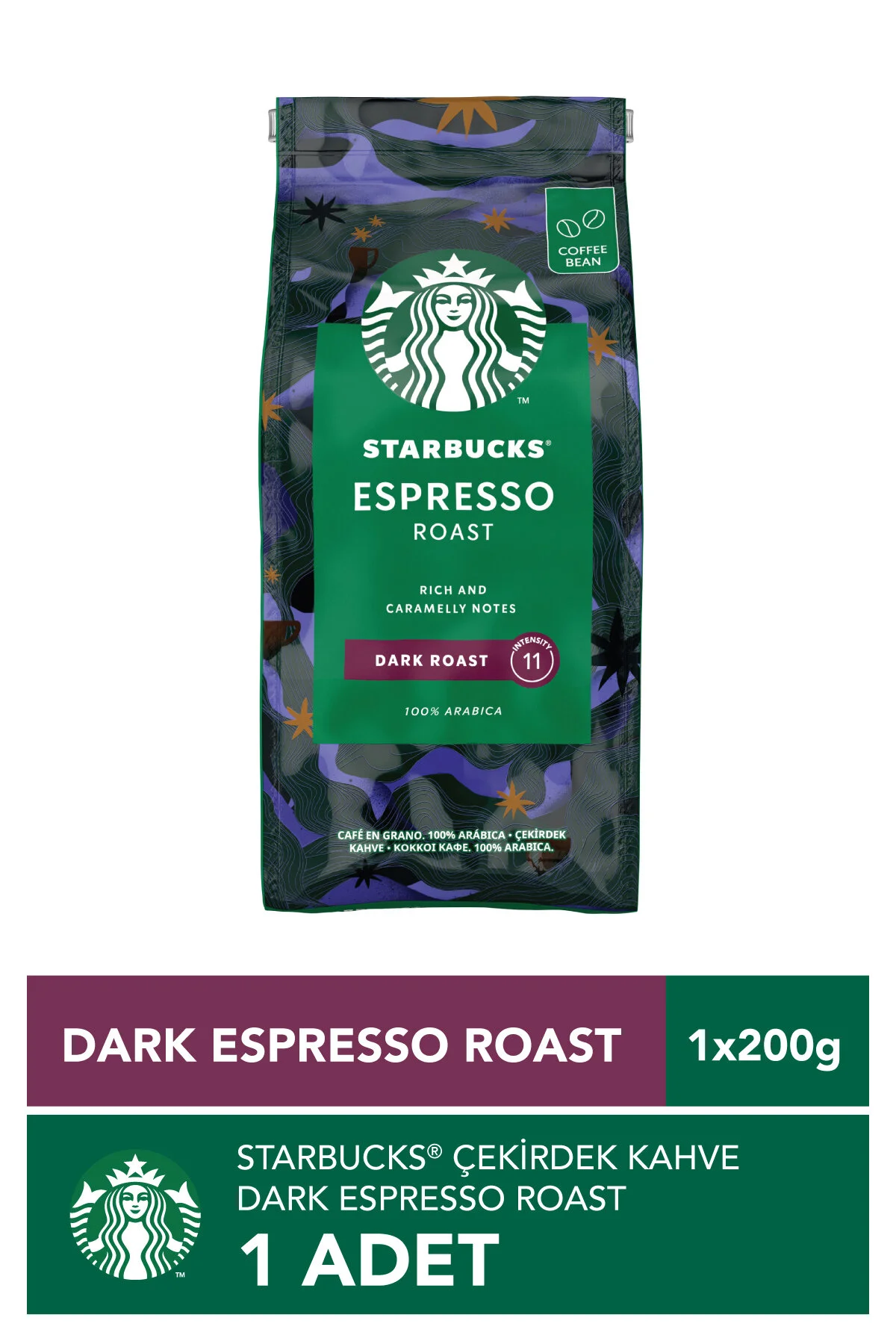 قهوه فیلتر و دانه کامل اسپرسو روست تیره 200 گرم استارباکس Starbucks