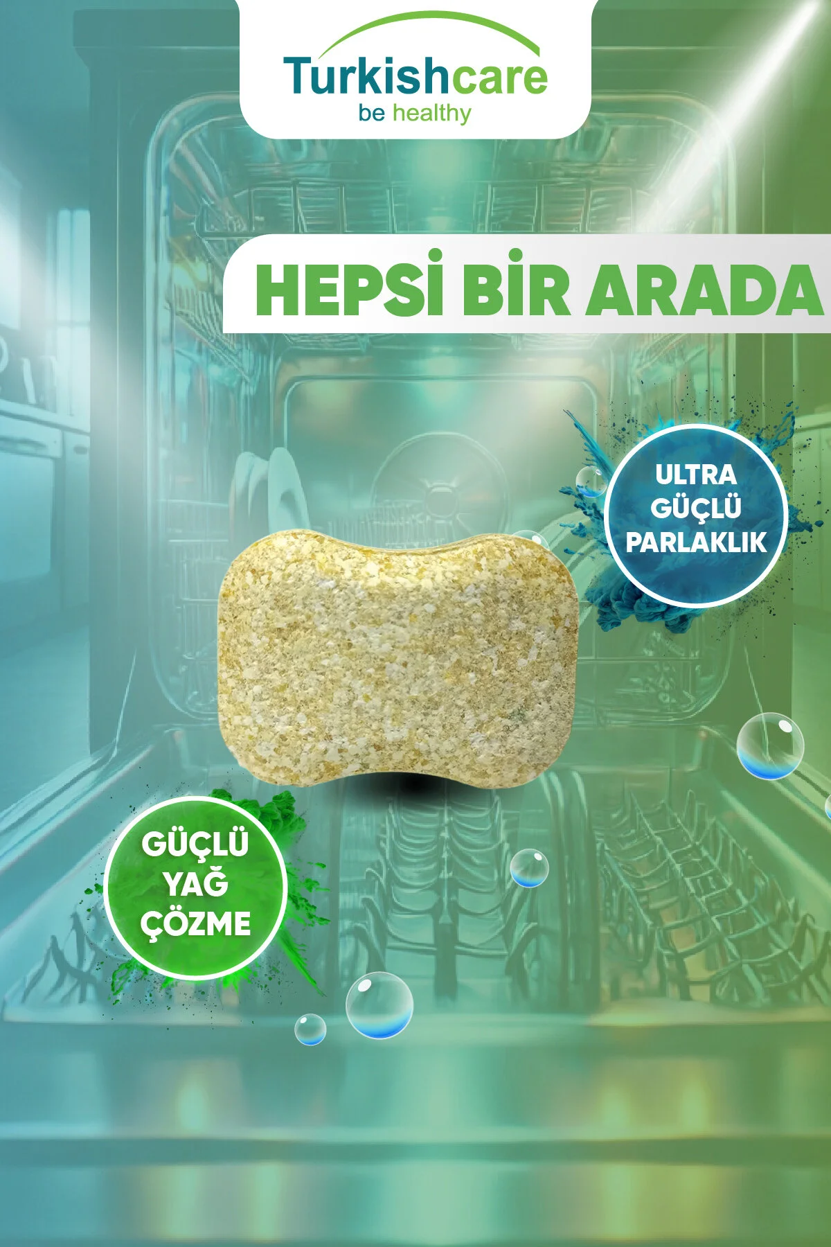 قرص و پودر ماشین ظرفشویی 5 بسته از مواد شوینده اقتصادی پریمیوم 200 قطعه Turkishcare