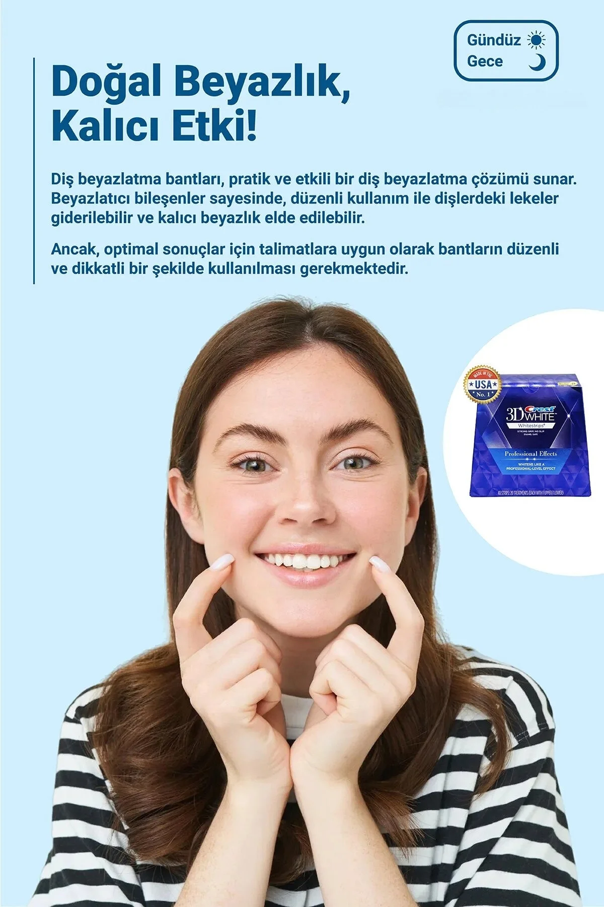 محصولات سفیدکننده دندان نوارهای سفید کننده WHITESTRIPS PROFESSIONAL EFFECTS 8 بسته 16 نوار CREST 3d