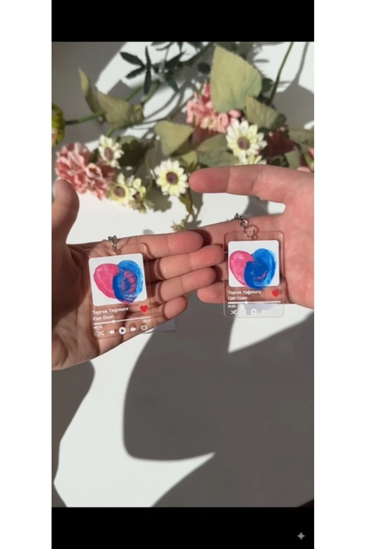 جلیقه کلید ست جاکلیدی LOVER FINGERPRINT COUPLE KEYCHAIN هدیه روز ولنتاین pivok