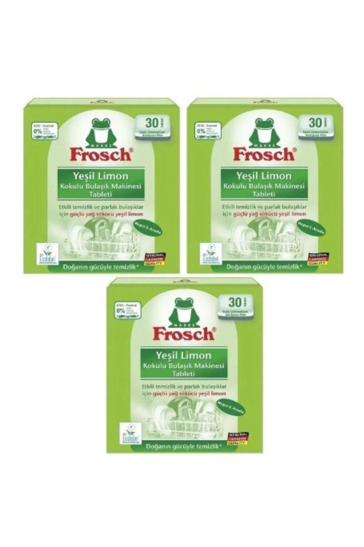 قرص و پودر ماشین ظرفشویی معطر لیمو سبز X 3 Frosch