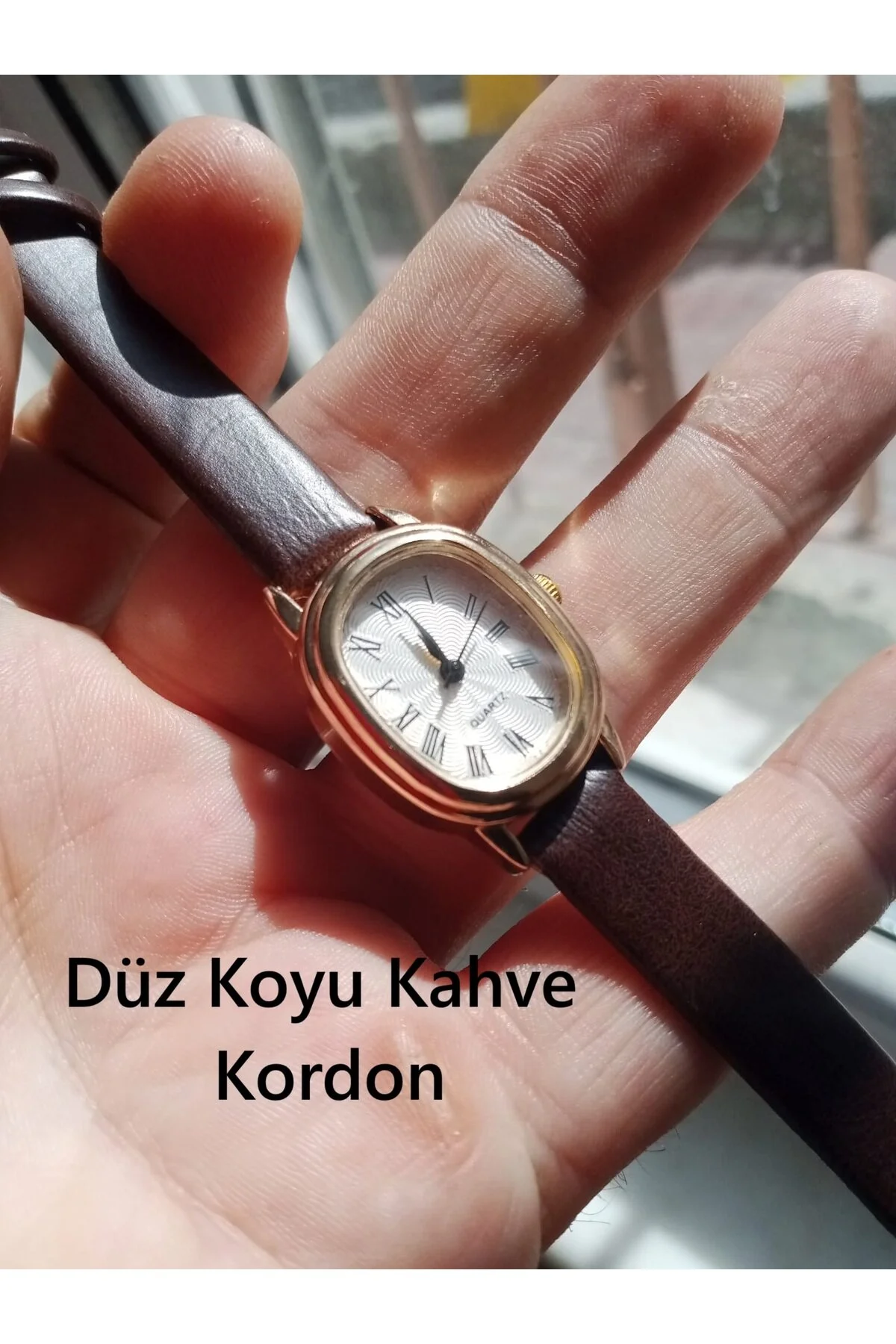 ساعت مچی زنانه مدل رترو مینیمال وینتاژ بند قهوه ای تیره BB0014 QUARTZ