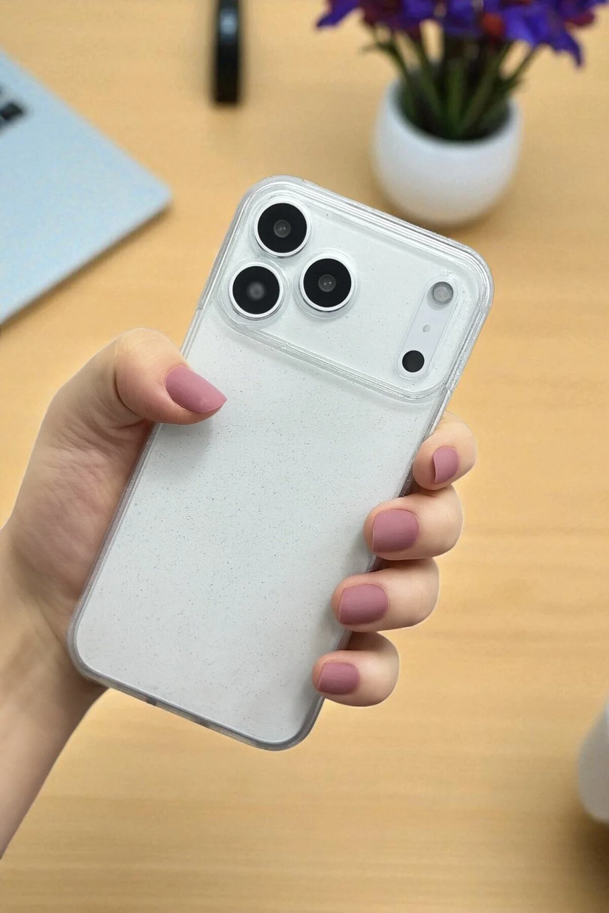 کاور و قاب APPLE IPHONE 17 PRO سازگار – سیلیکونی نرم شفاف براق پوشش ضد ضربه KVK PRİVACY
