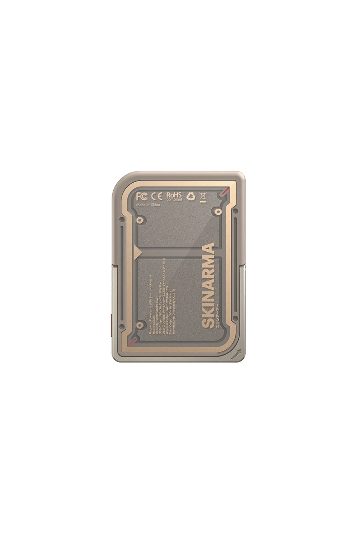 شارژر بی سیم NEXUS MECHAELESS POWERBANK و PD FAST CHARGING METAL STAND 20W 5000MAH GOLD Skinarma