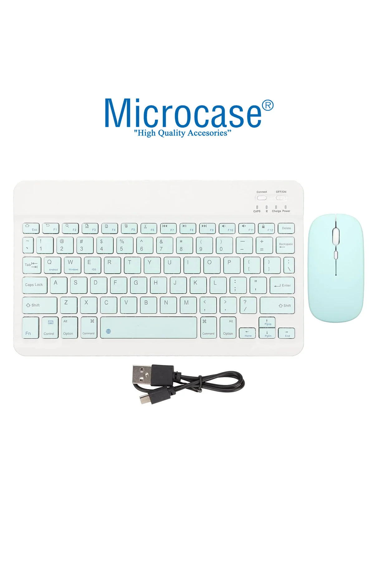 کاور تبلت کیسه مک بوک 12 اینچی شیائومی REDMI PAD PRO + صفحه کلید BT ترکی موس پایه سبز Microcase