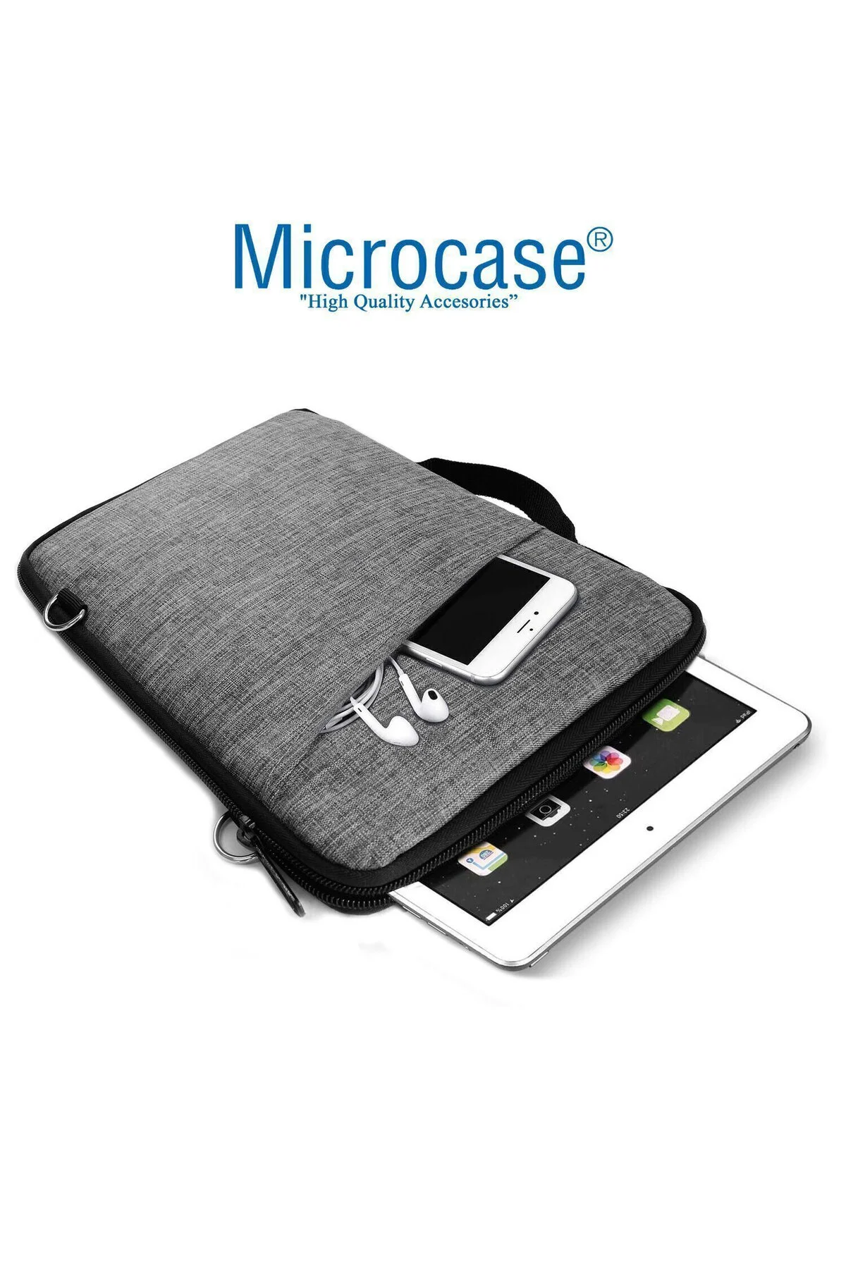 کاور تبلت SAMSUNG GALAXY TAB S6 LITE SM 10.4 اینچی قاب خاکستری + صفحه کلید BT ترکی ماوس پایه سفید Microcase