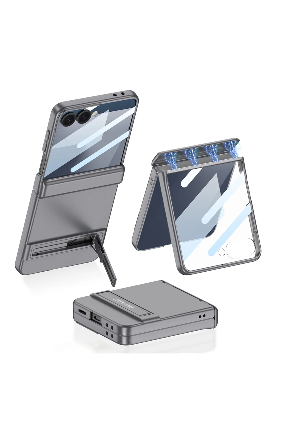 کاور و قاب پایه محافظ GALAXY Z FLIP 7 ZORE نقره ای toyigoo