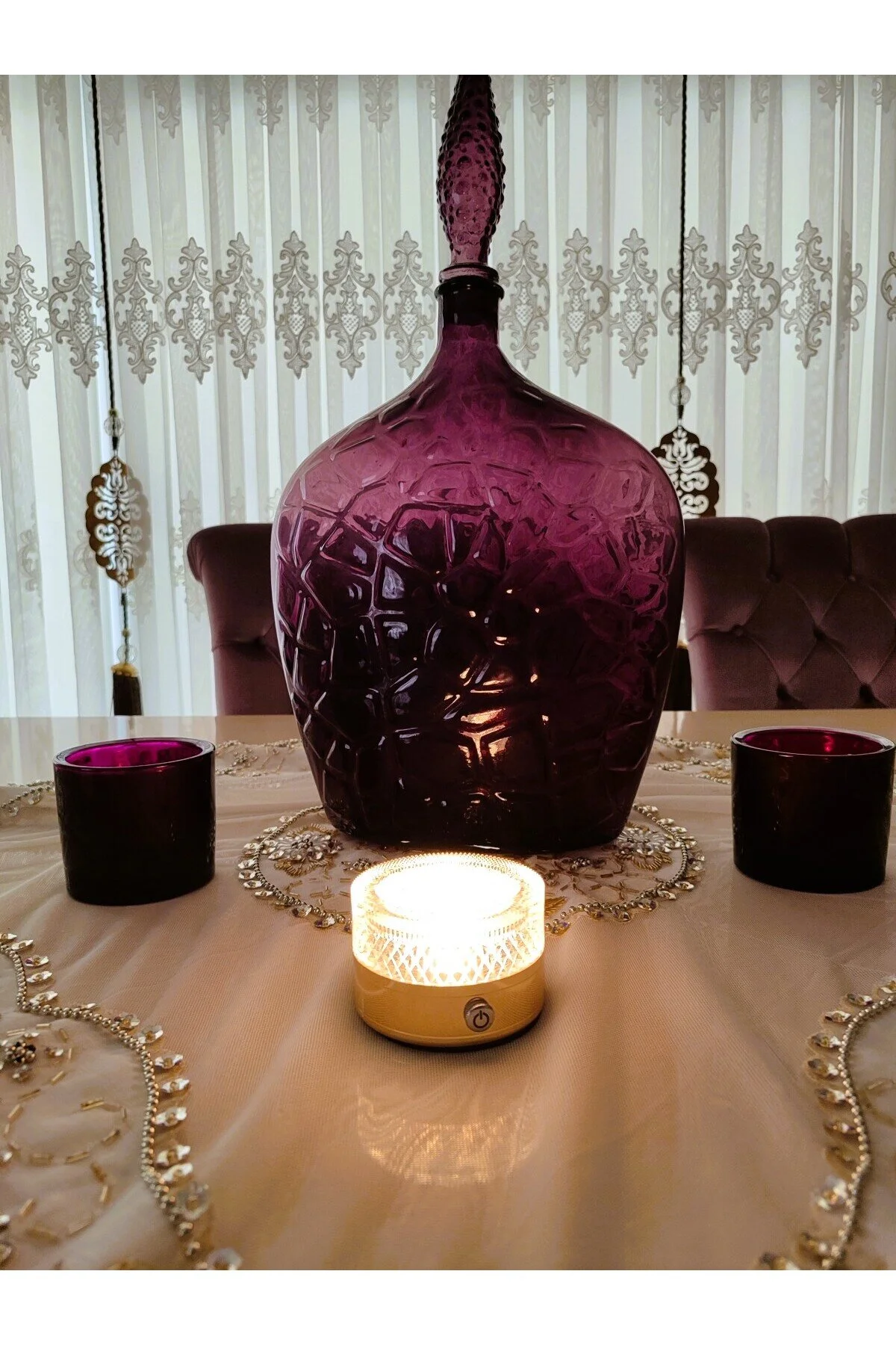 چراغ رومیزی و خواب CLAIRE TOUCH LAMPSHADE رنگ زرد 8 5 سانتی متر Madame Coco