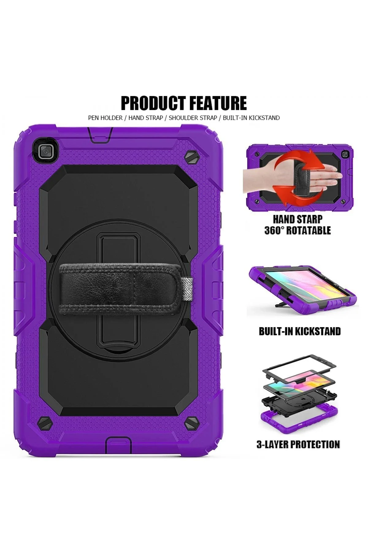 کاور تبلت جلد پارس GALAXY TAB A 8 COMPATIBLE CASE بنفش VINTESSY