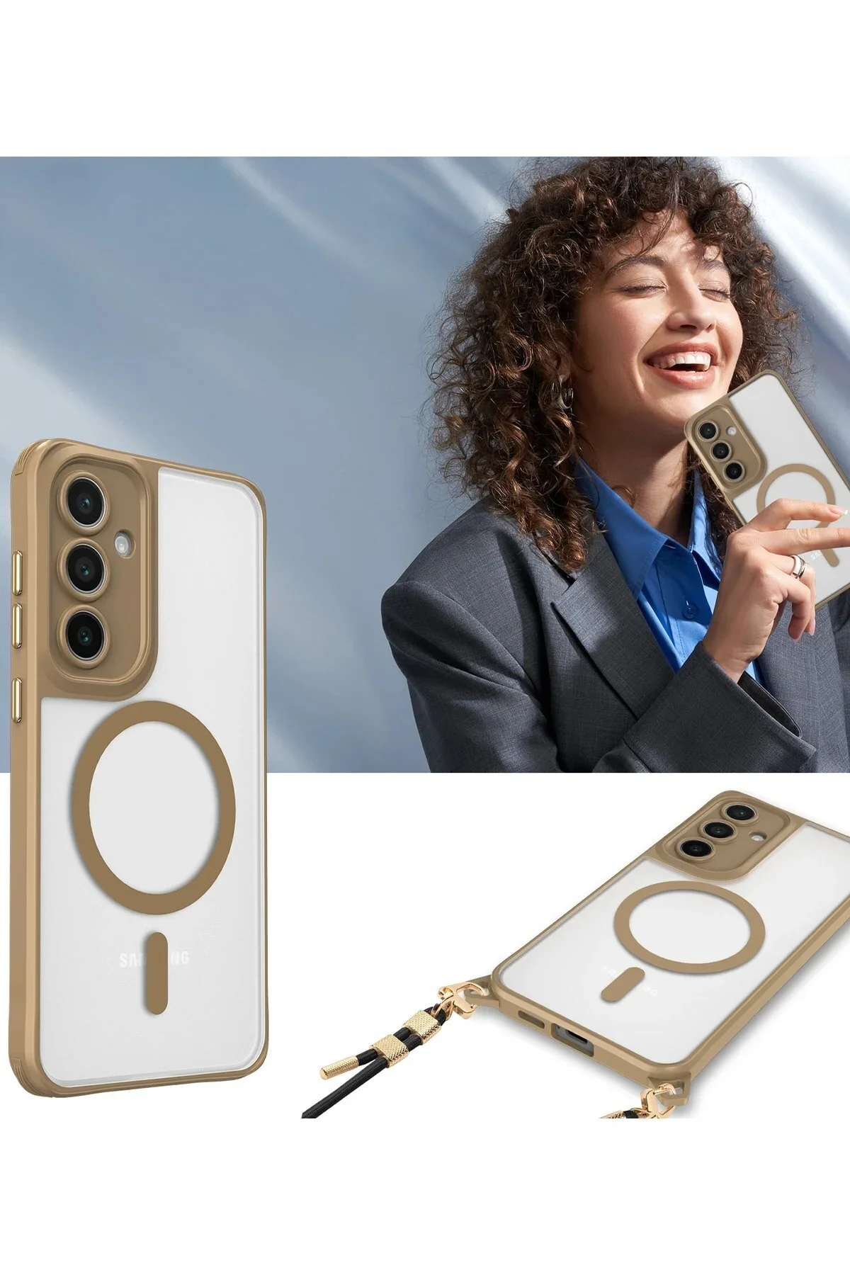 کاور و قاب سیلیکونی SAMSUNG GALAXY S23 PLUS ENKA MAGSAFE آبی دریایی Marsilyan