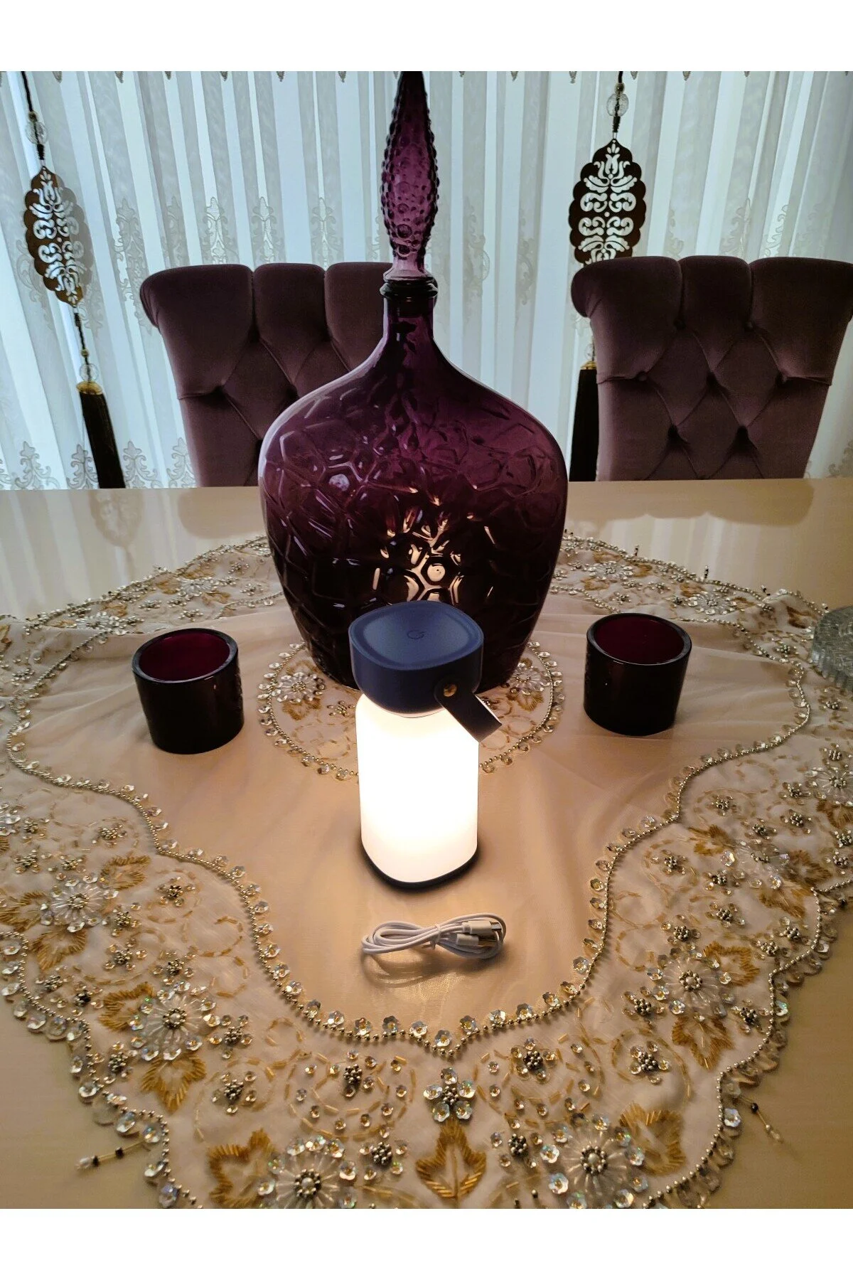 آباژور LAILA TOUCH LAMPSHADE NAVY BLUE 19X8.2 سانتی متر Madame Coco