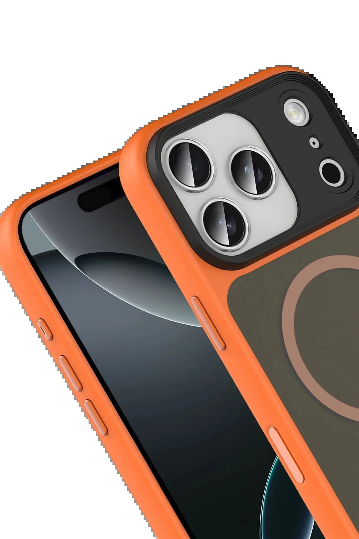 کاور و قاب APPLE IPHONE 17 PRO MAX MEGANE MAGSAFE COVER ORANGE Khayra