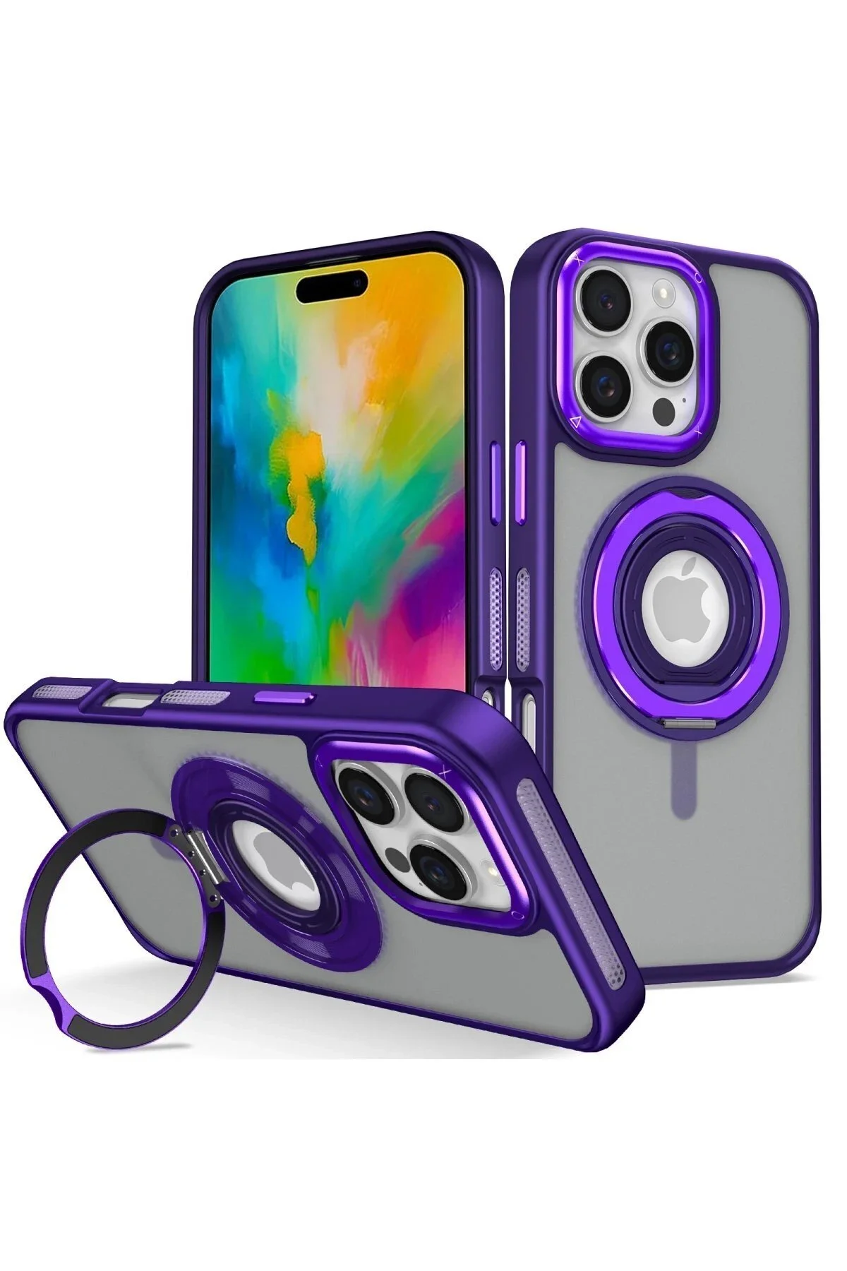 کاور و قاب روکش پایه آیفون 16 PRO BANZA MAGSAFE DEEP PURPLE TYGO8142 toyigoo