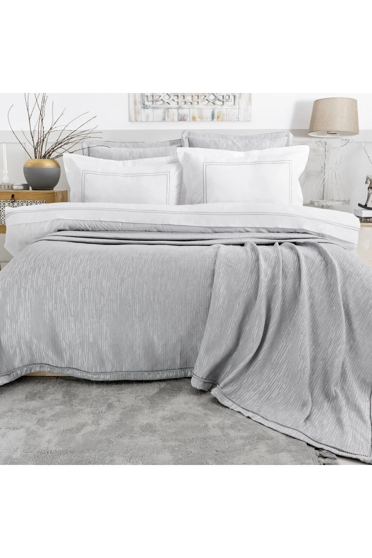 روتختی دو نفره صفحه اصلی PAVIA COVER DUVET 7 PIECE GRI Schafer