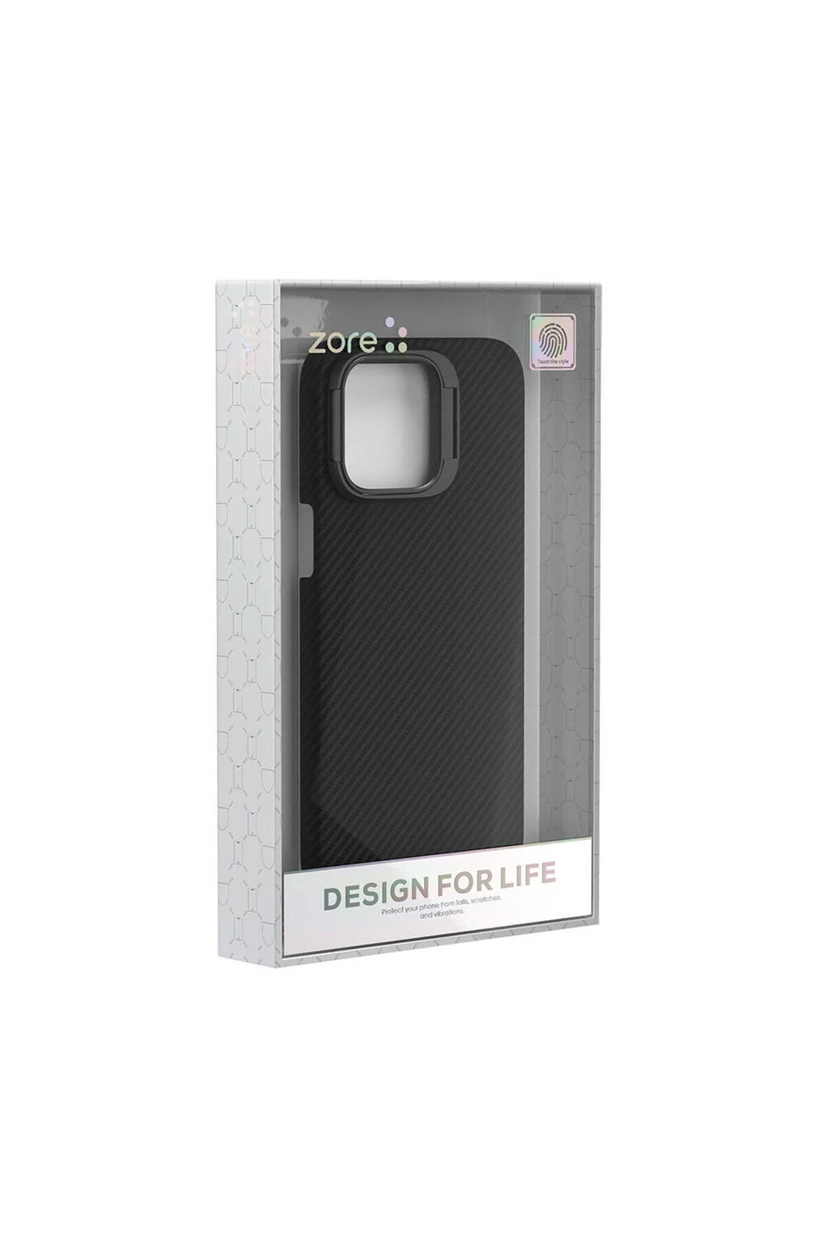 کاور و قاب شارژر مخصوص IPHONE 15 PRO MAGSAFE KEVLAR KREK CARBON STAND CASE مشکی Zore