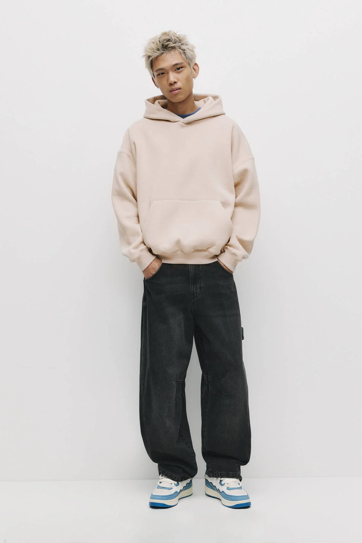 سویشرت برش های زیادی با پیراهن دار Pull & Bear