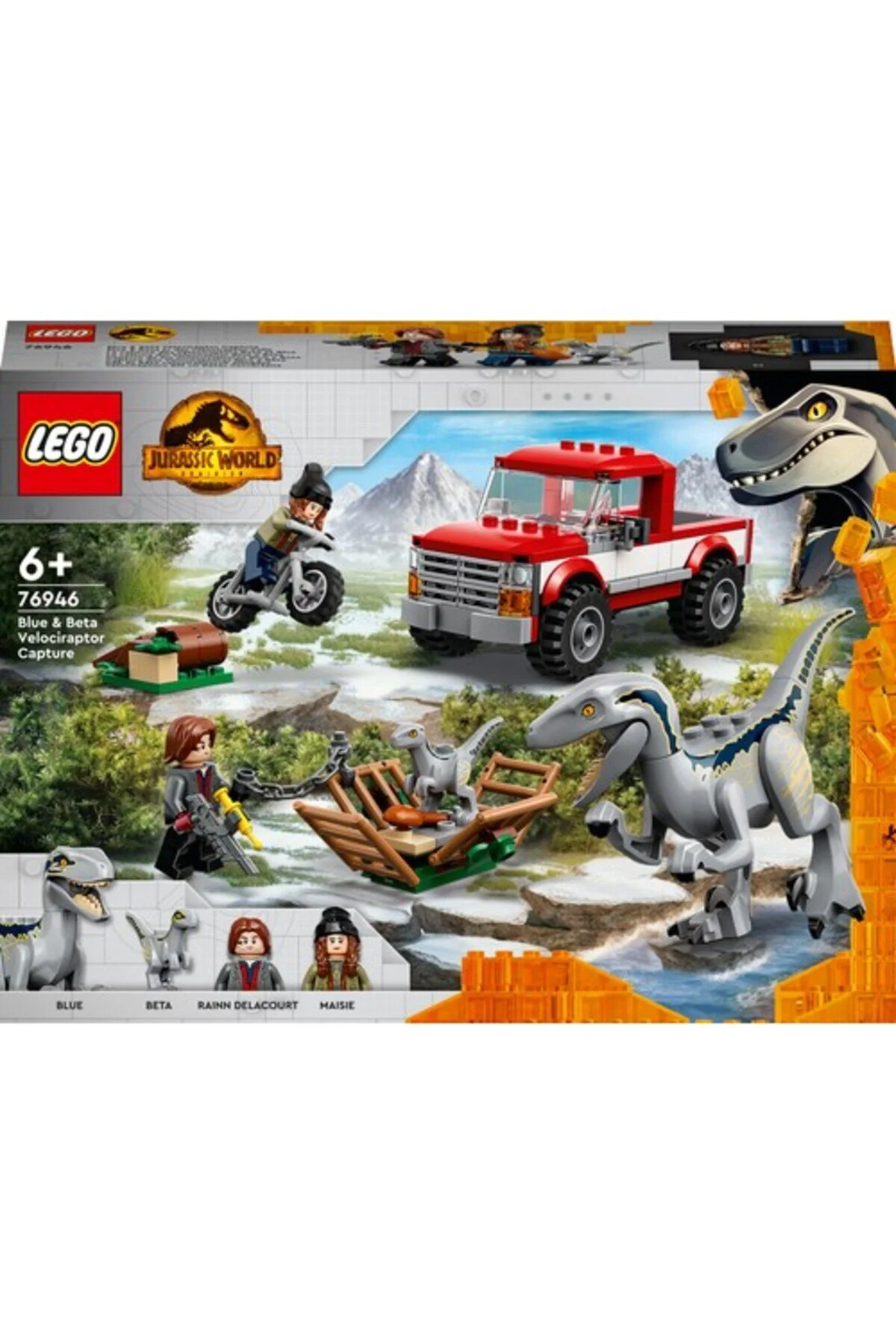 لگو و اسباب بازی های ساخت محور ® Jurassic World Blue and Beta Velociraptor Capture 76946 Toy Building Set 181 Pieces LEGO