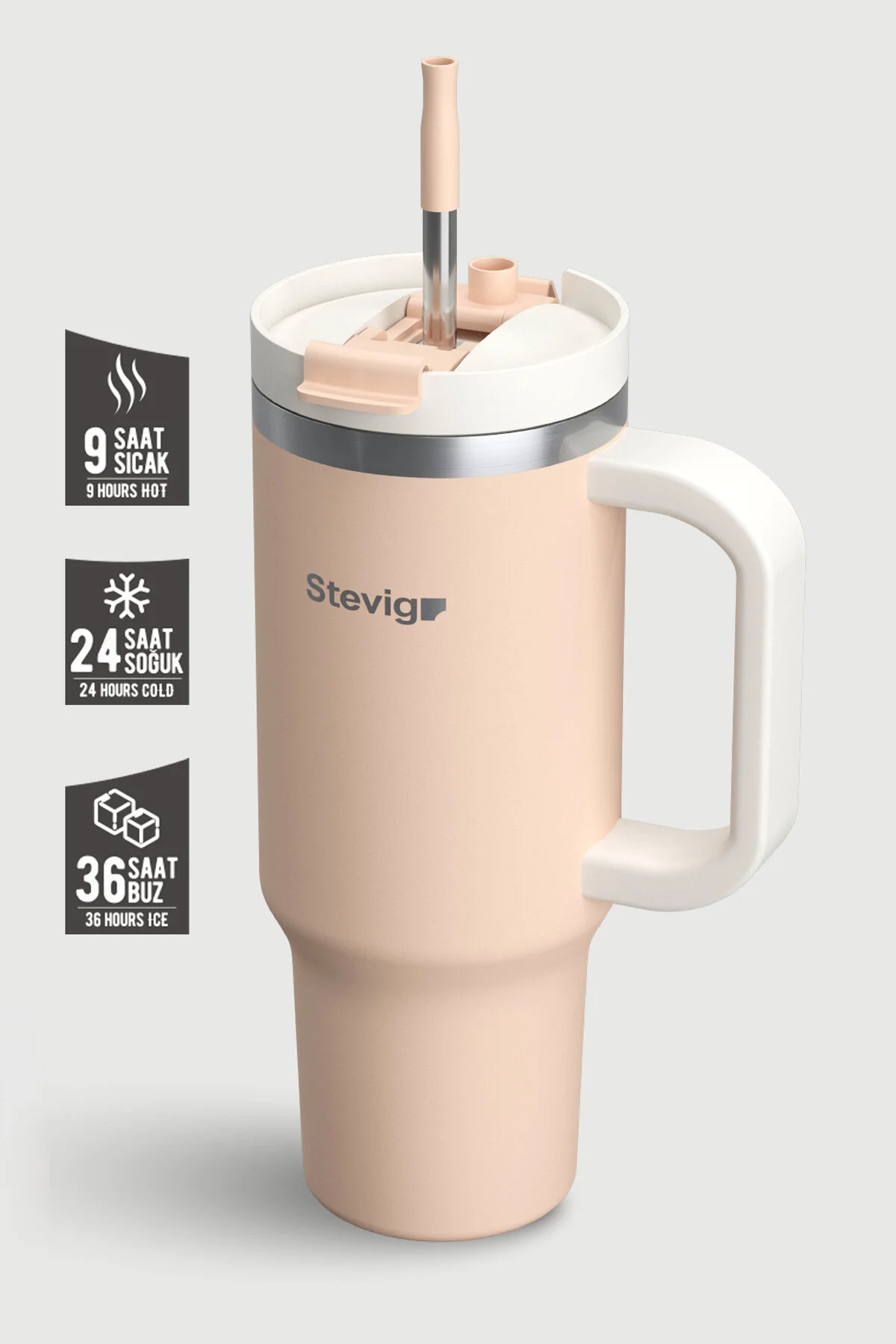 فلاسک قمقمه استیل 900 میلی لیتری BISQUE ST 239 لیوان ضد نشتی 2 MOODS اورجینال Stevig