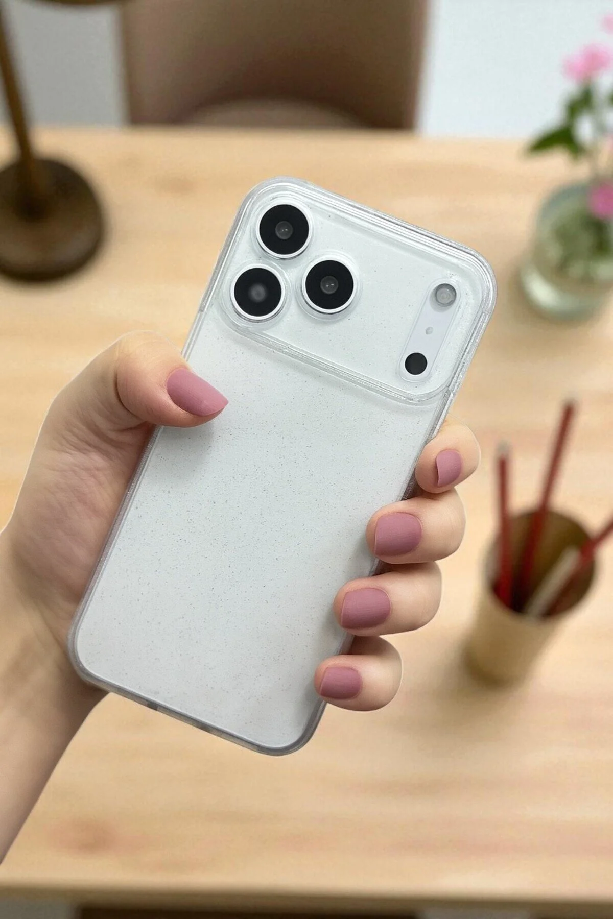کاور و قاب APPLE IPHONE 17 PRO سازگار – سیلیکونی نرم شفاف براق پوشش ضد ضربه KVK PRİVACY