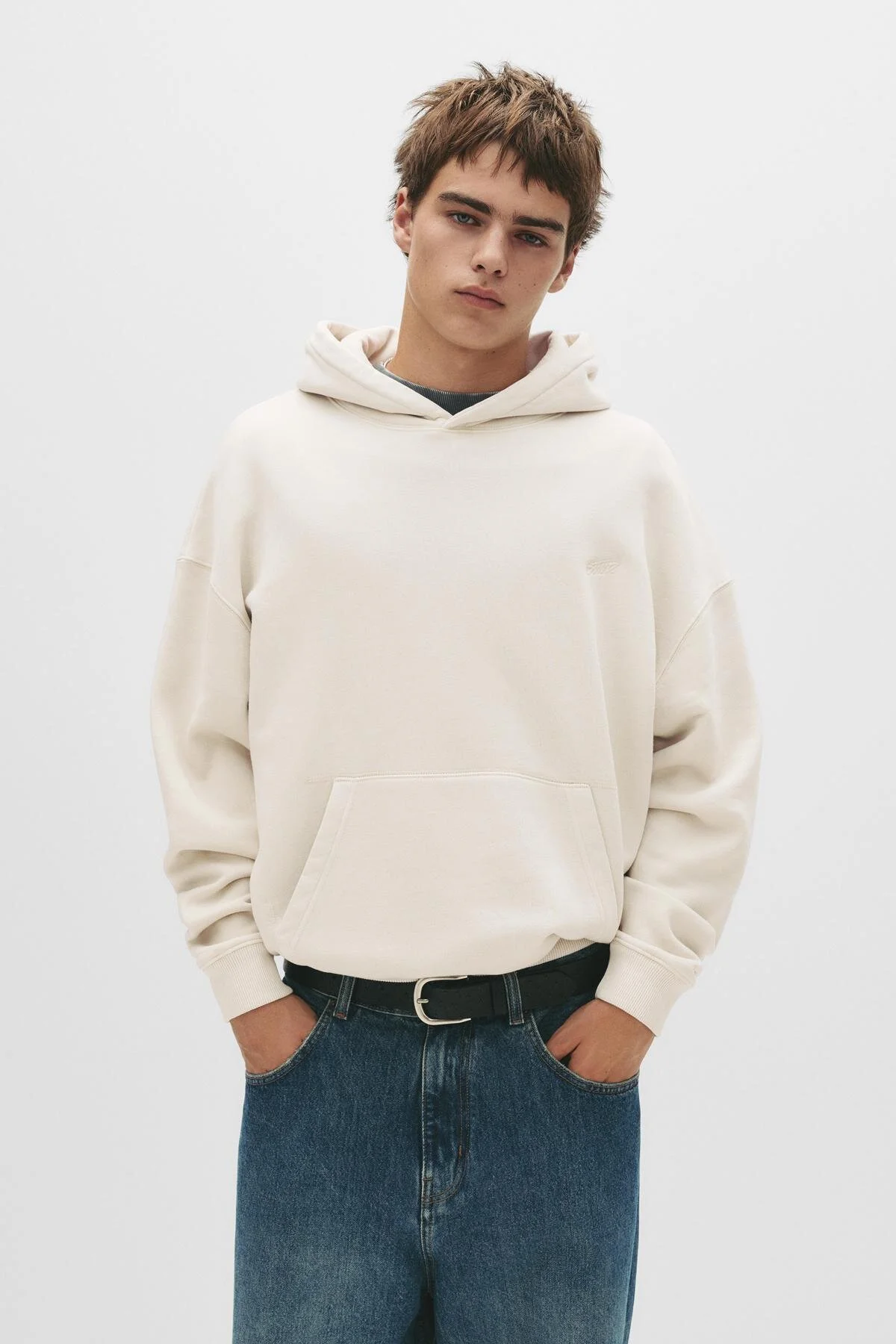 سویشرت پیراهن وصله دار اورجینال Pull & Bear