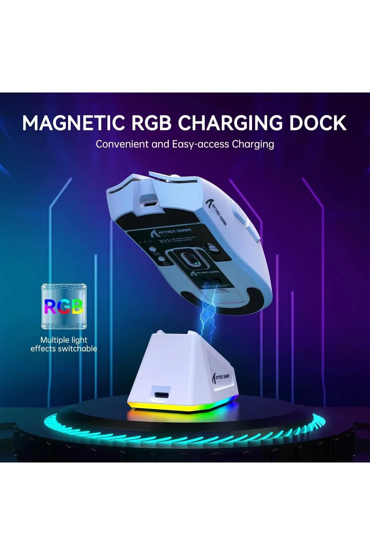 ماوس مخصوص بازی حمله رایانه شما کوسه X11 SUPERLIGHT DPI ایستگاه شارژ بی سیم OEM