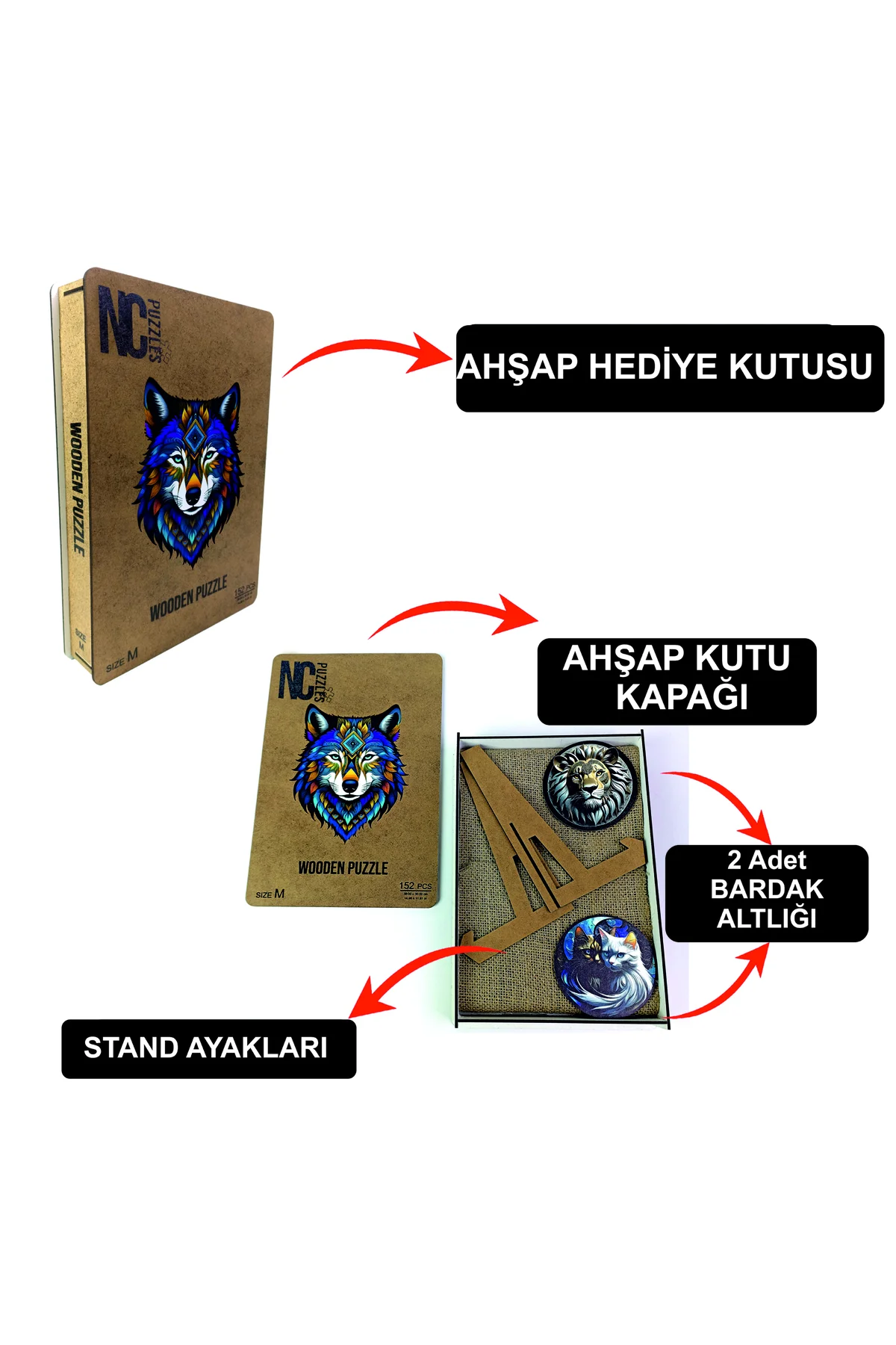 پازل چوبی با فیگور خاص متوسط ​​38X30 سانتی متر Genel Markalar