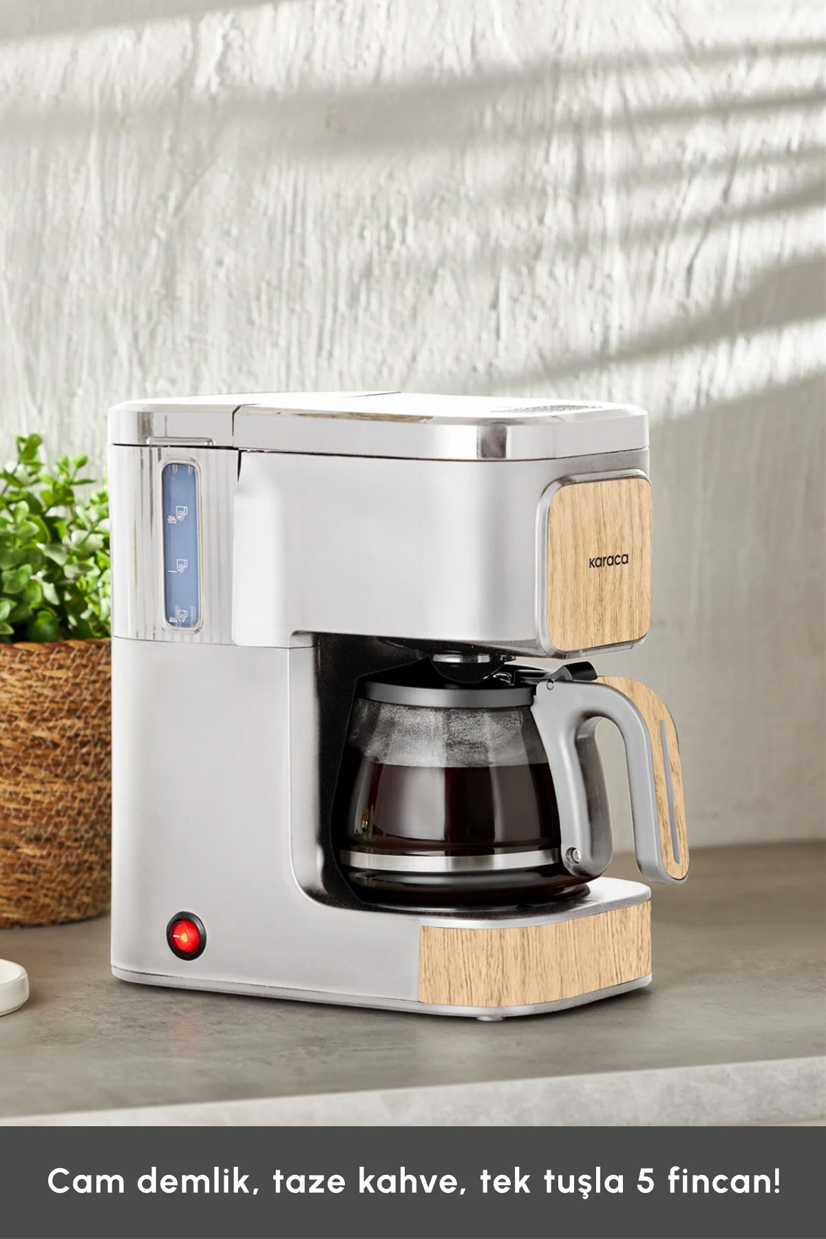 قهوه ساز فیلتری ماشین دم کردن و چای فیلتر 2 در 1 عطر JUST COFFEE AROMA IN WOOD CRAFT اورجینال Karaca