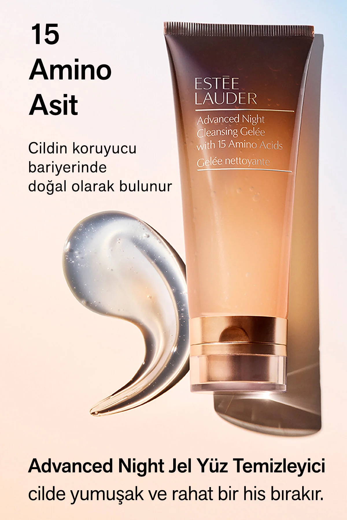 پاک کننده صورت ژل ژله ای پیشرفته شبانه با 15 محتوای اسید آمینه مختلف 100 میل اورجینال Estee Lauder