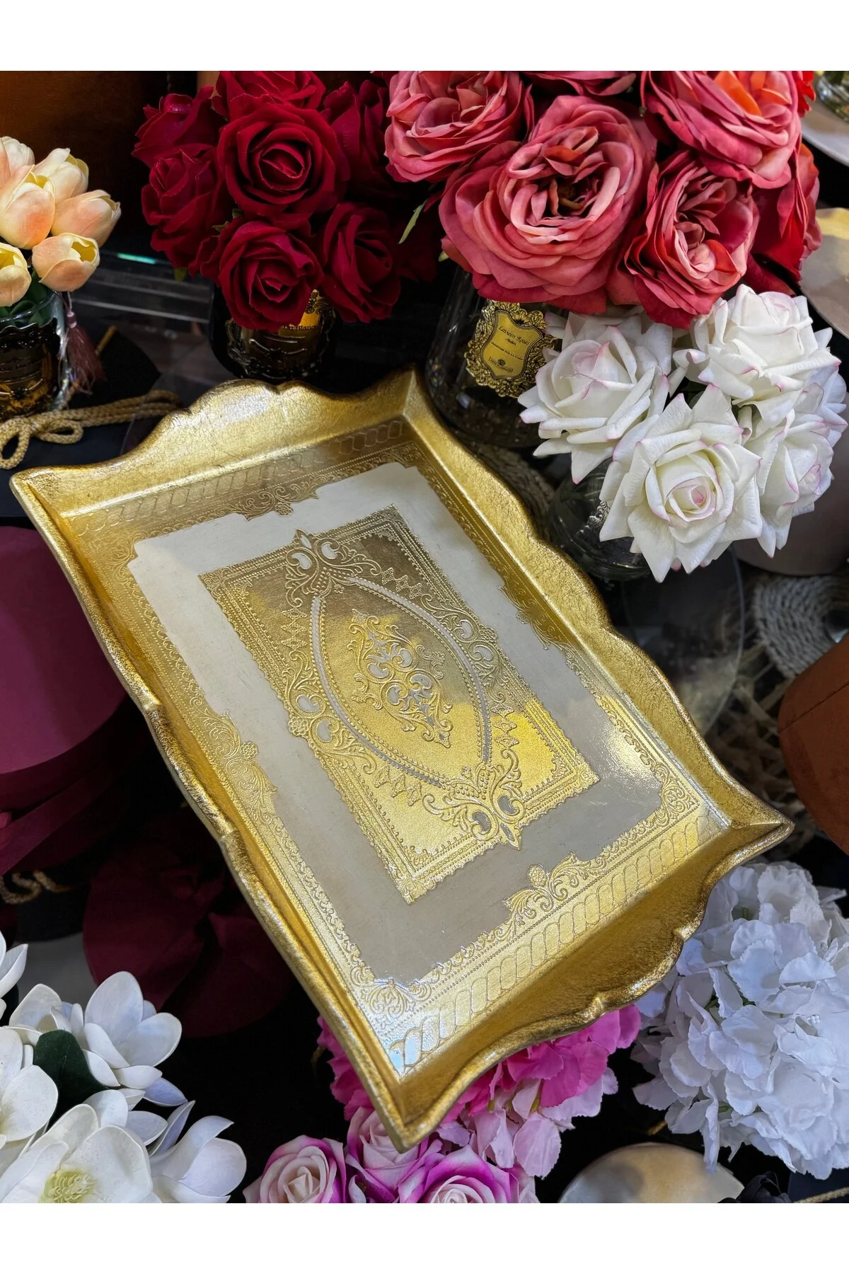 سینی ESTERHOMEDECOR گل سرخ ایتالیایی برای 6 نفر LM