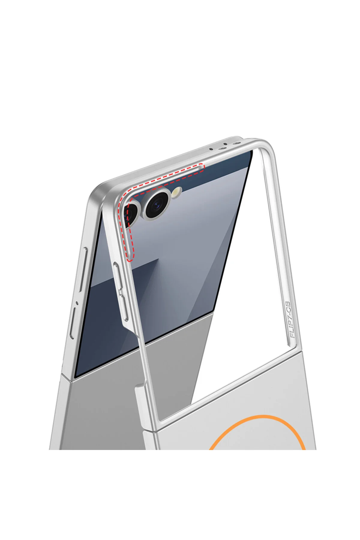 کاور و قاب ایمن GALAXY Z FLIP 7 ZORE M با شارژ بی‌سیم آبی دریایی Forumshop