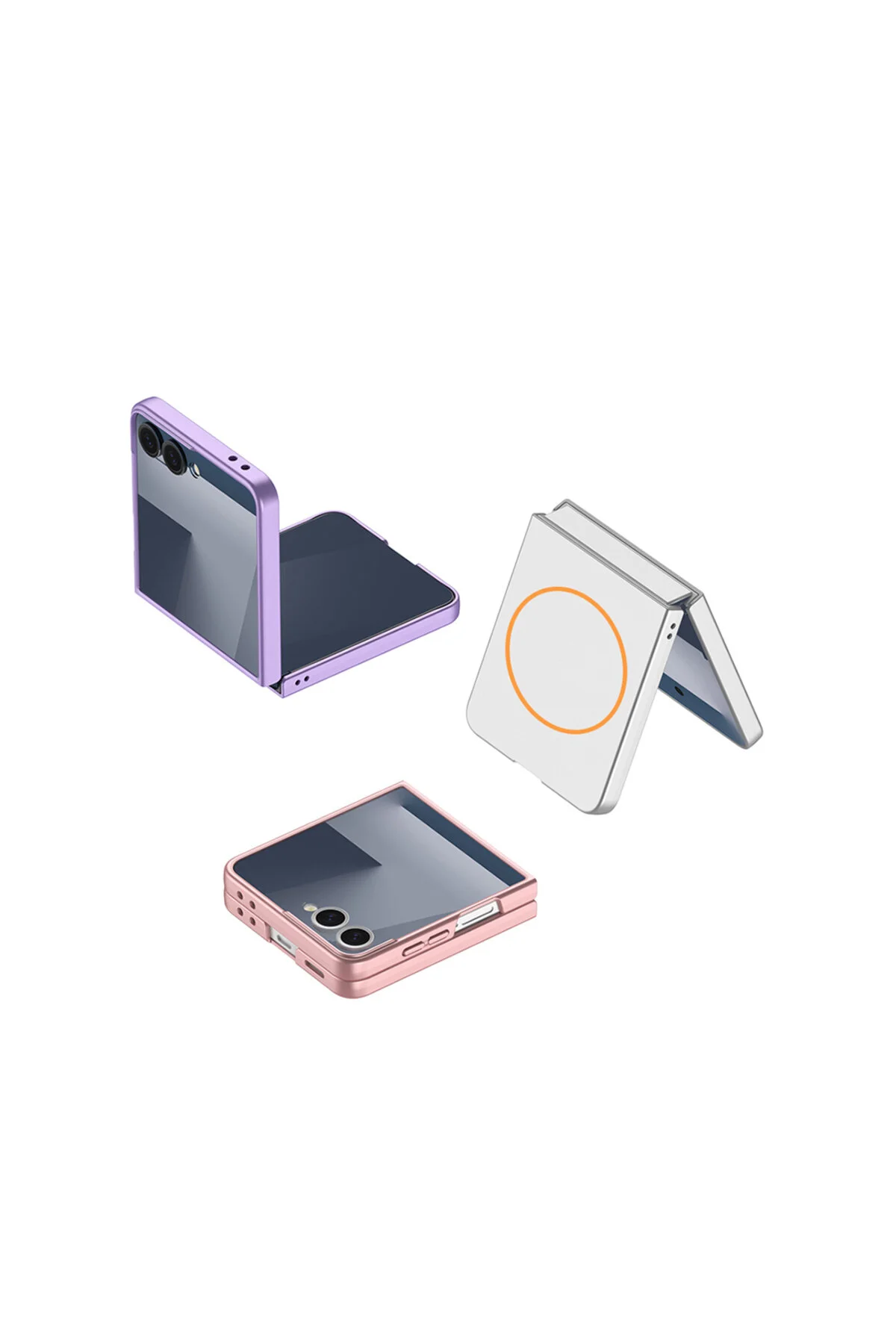کاور و قاب ایمن GALAXY Z FLIP 7 ZORE M با شارژ بی‌سیم آبی دریایی Forumshop