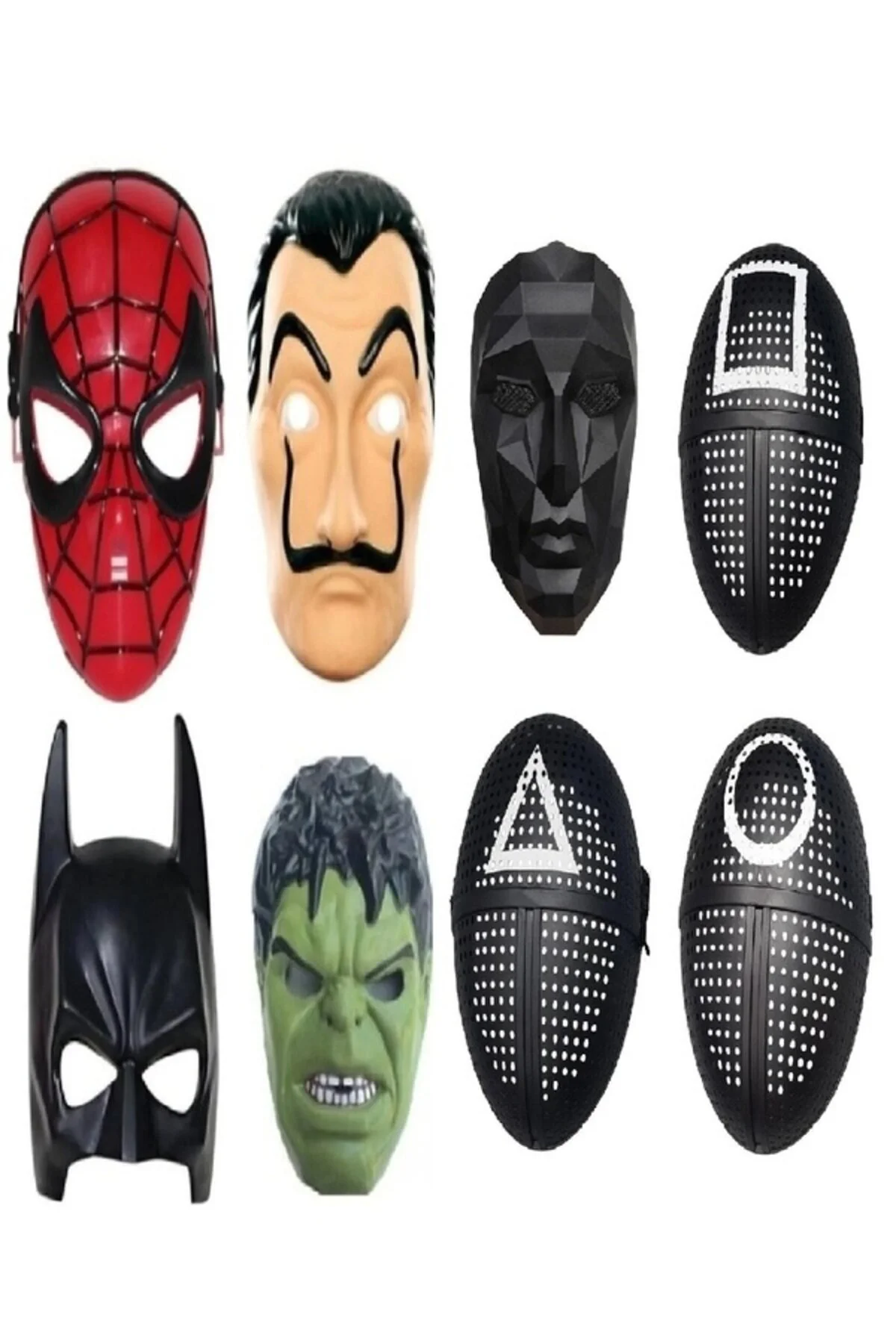 اسباب بازی های فیگور دیگر LEARNING TOYS SQUID GAME TRIANGLE SQUARE ROUND EXECUTIVE SPIDERMAN BATMAN HULK LACASA MASK BOY paraply