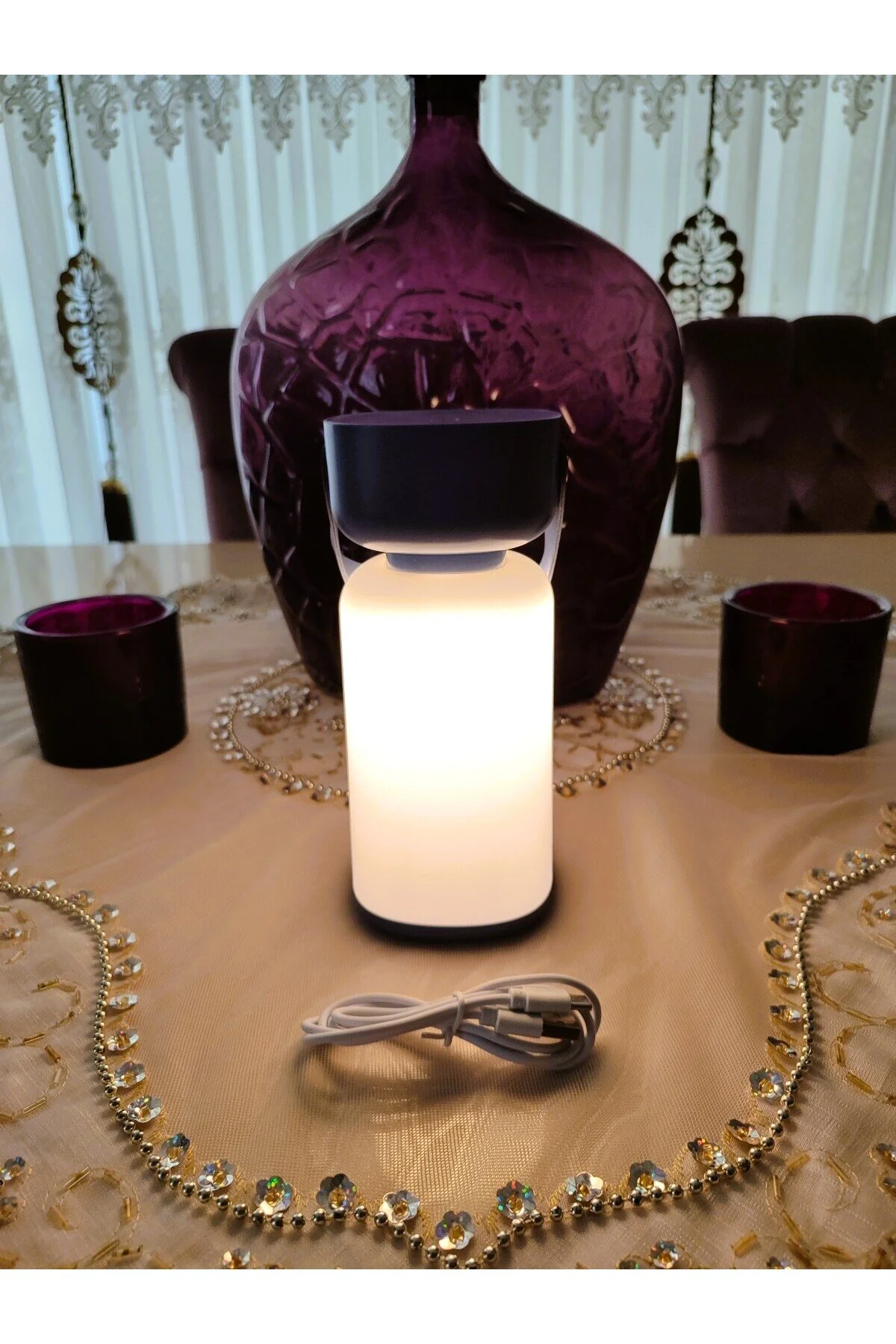 آباژور LAILA TOUCH LAMPSHADE NAVY BLUE 19X8.2 سانتی متر Madame Coco