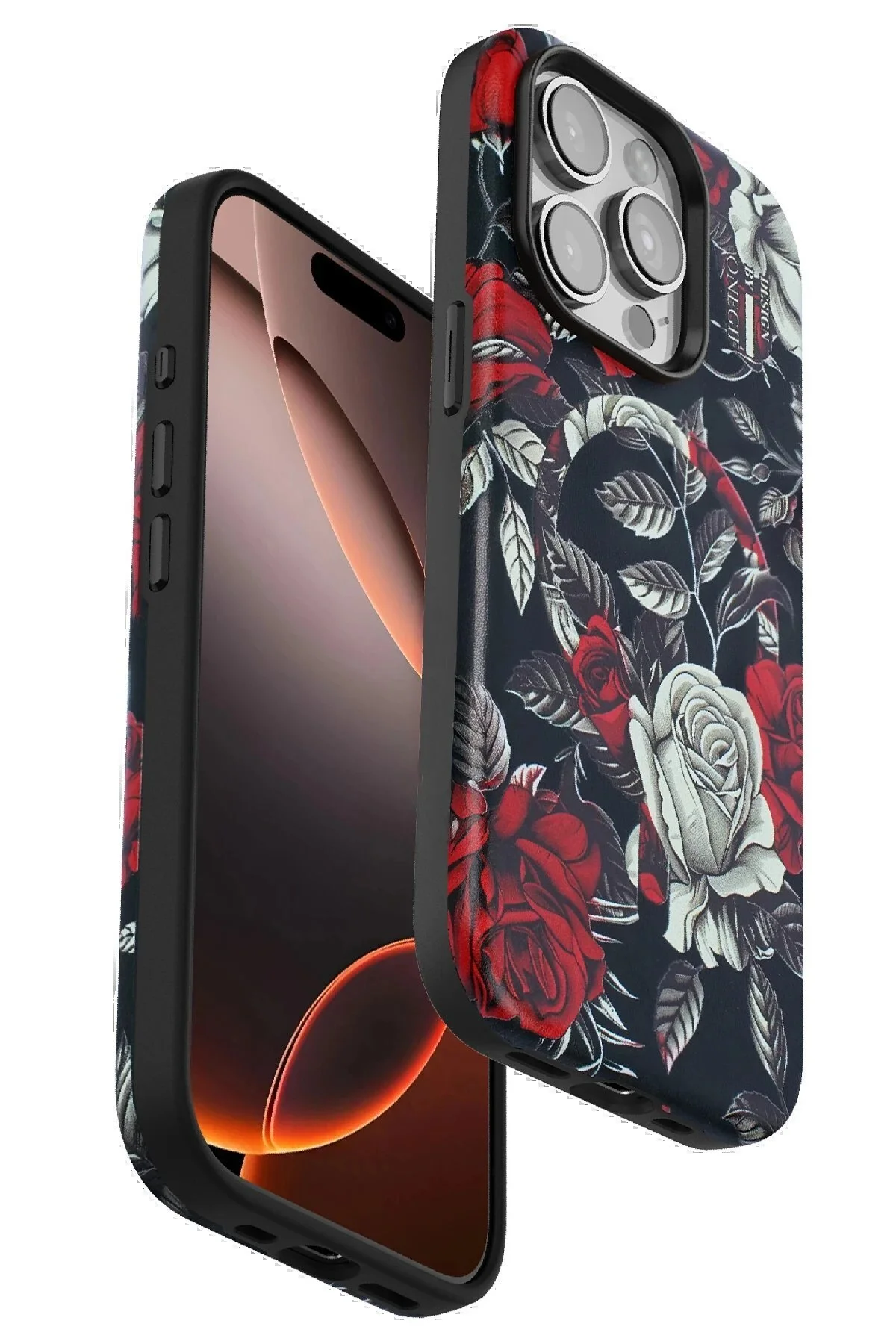 کاور و قاب جلد MAGSAFE IPHONE 15 PRO MAX FLOWER SERIES مشکی Genel Markalar