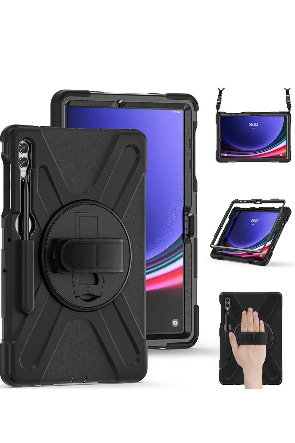 کاور تبلت جلد شگفت انگیز SAMSUNG GALAXY TAB S9 FE PLUS 12.4 مشکی fantastik store