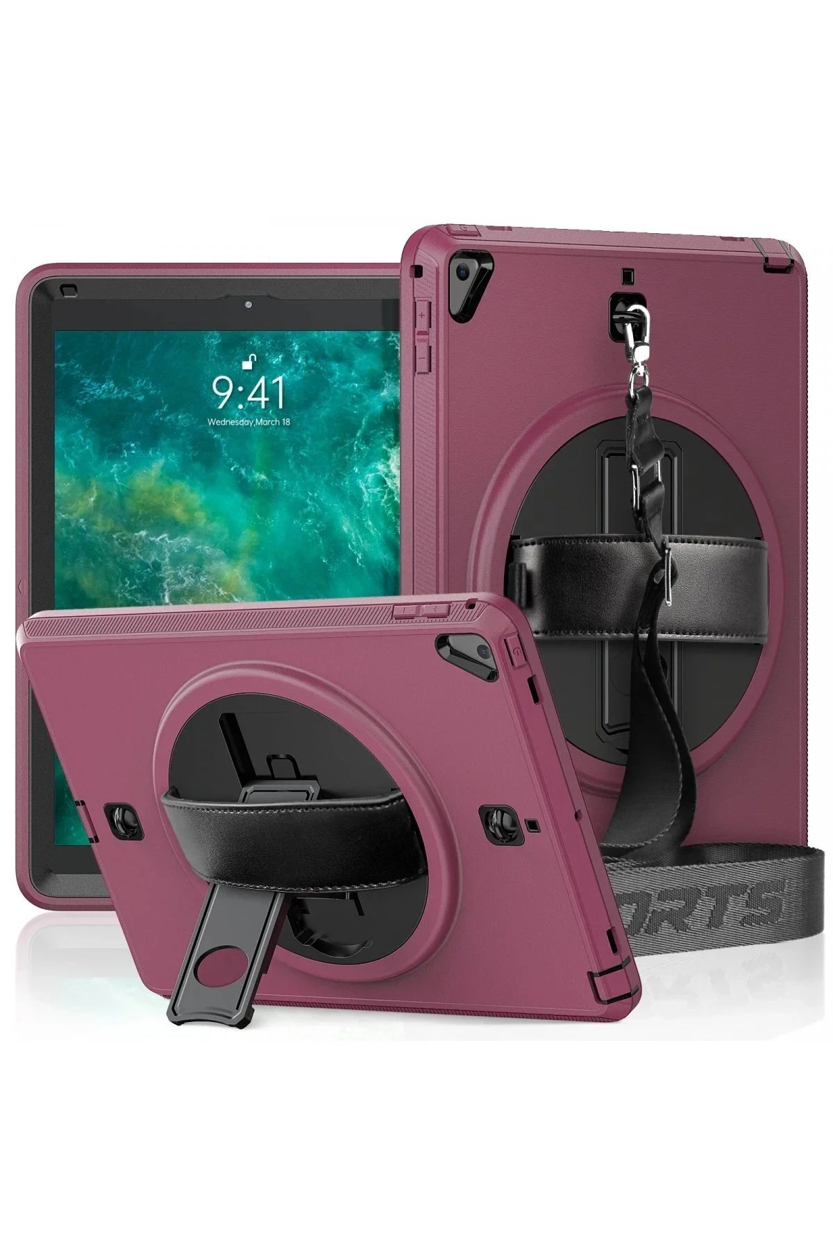 کاور تبلت جلد IPAD 5 AIR 9.7 CASE STRAP C OTTERBOX PLUM MKR