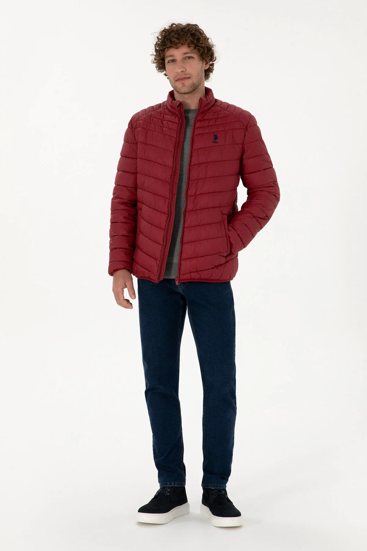 کاپشن مانتو قرمز کلارت مردانه 50312001 VR014 U.S. Polo Assn.