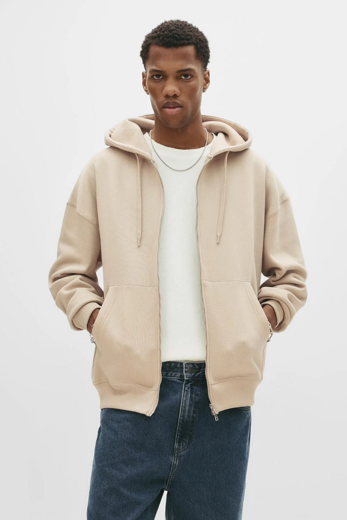 سویشرت پیراهن زیپ دارنده اصلی اورجینال Pull & Bear