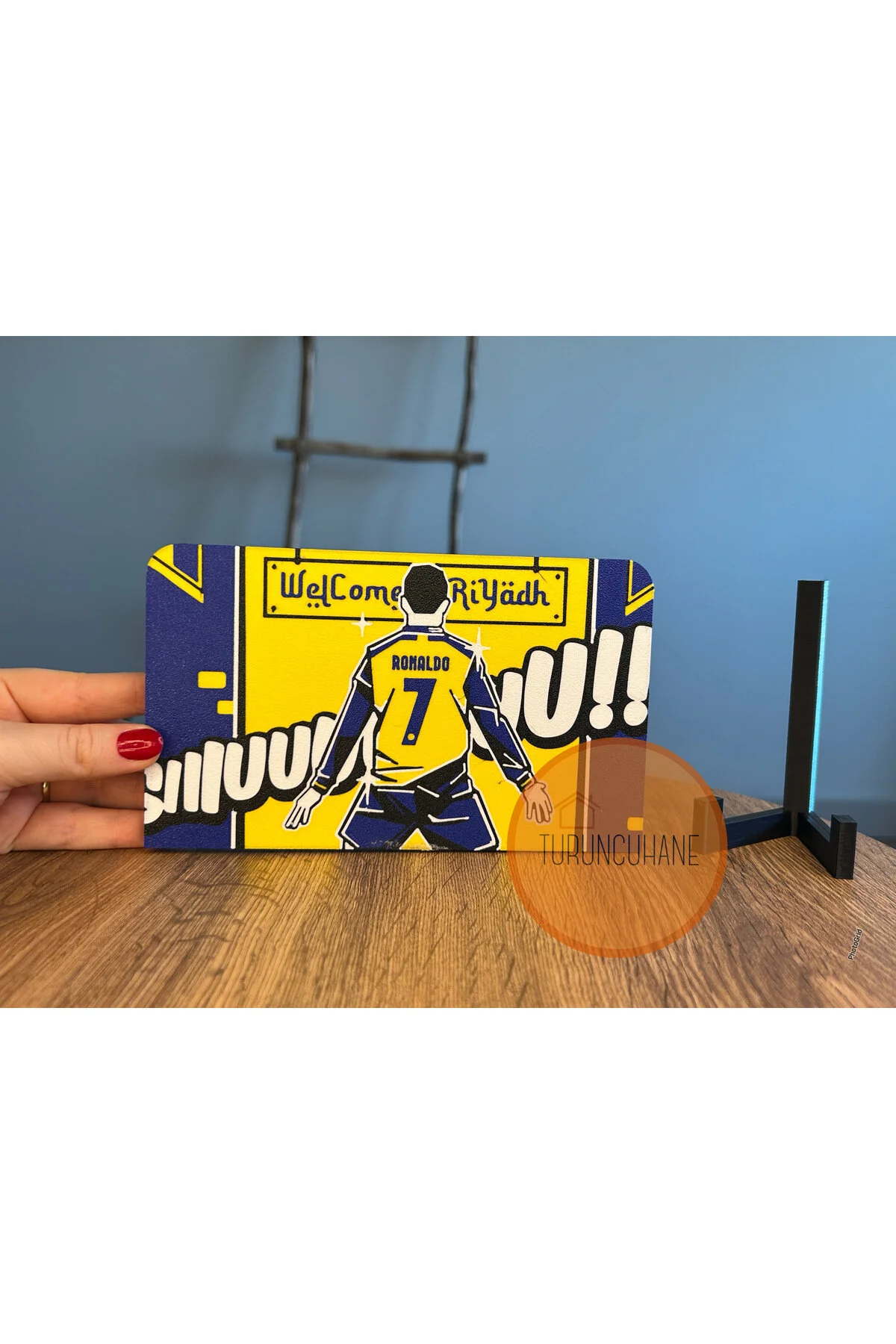 تابلو رومیزی CRISTIANO RONALDO دکوراسیون فوتبال AL NASSR اصل TURUNCUHANE