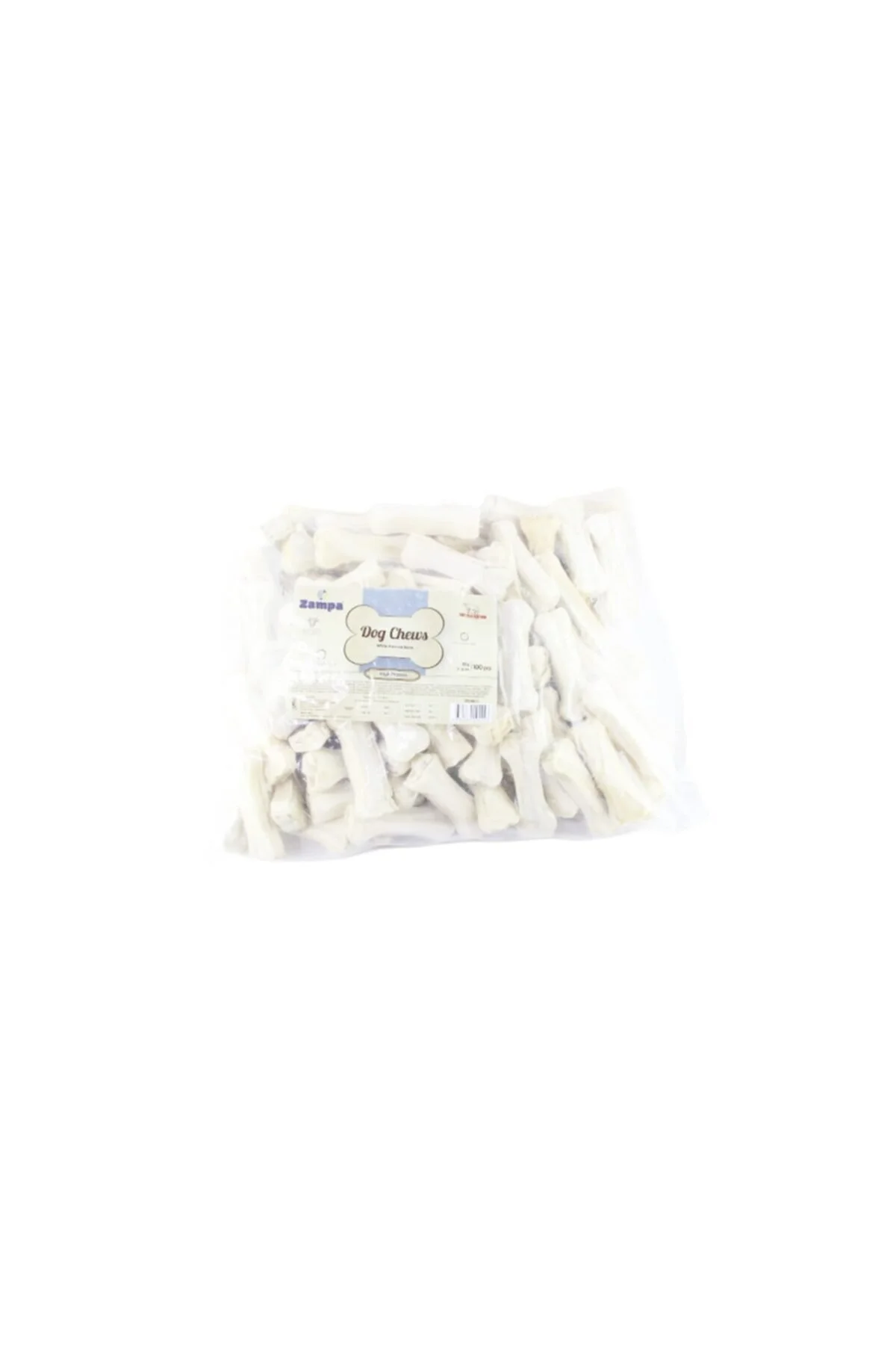 استخوان سگ سفید جایزه استخوانی 100 20 25G زمپا Zampa