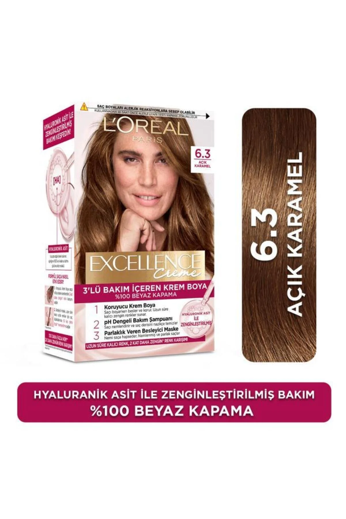 رنگ مو کرم اکسلنس 6.30 کاراملی روشن L'Oreal Paris