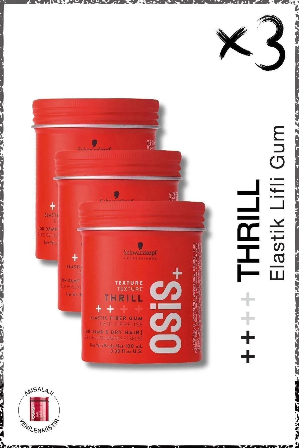 ژل مو THRILL 100ML FIBER GUM STYLER PACK 3 اورجینال Osis