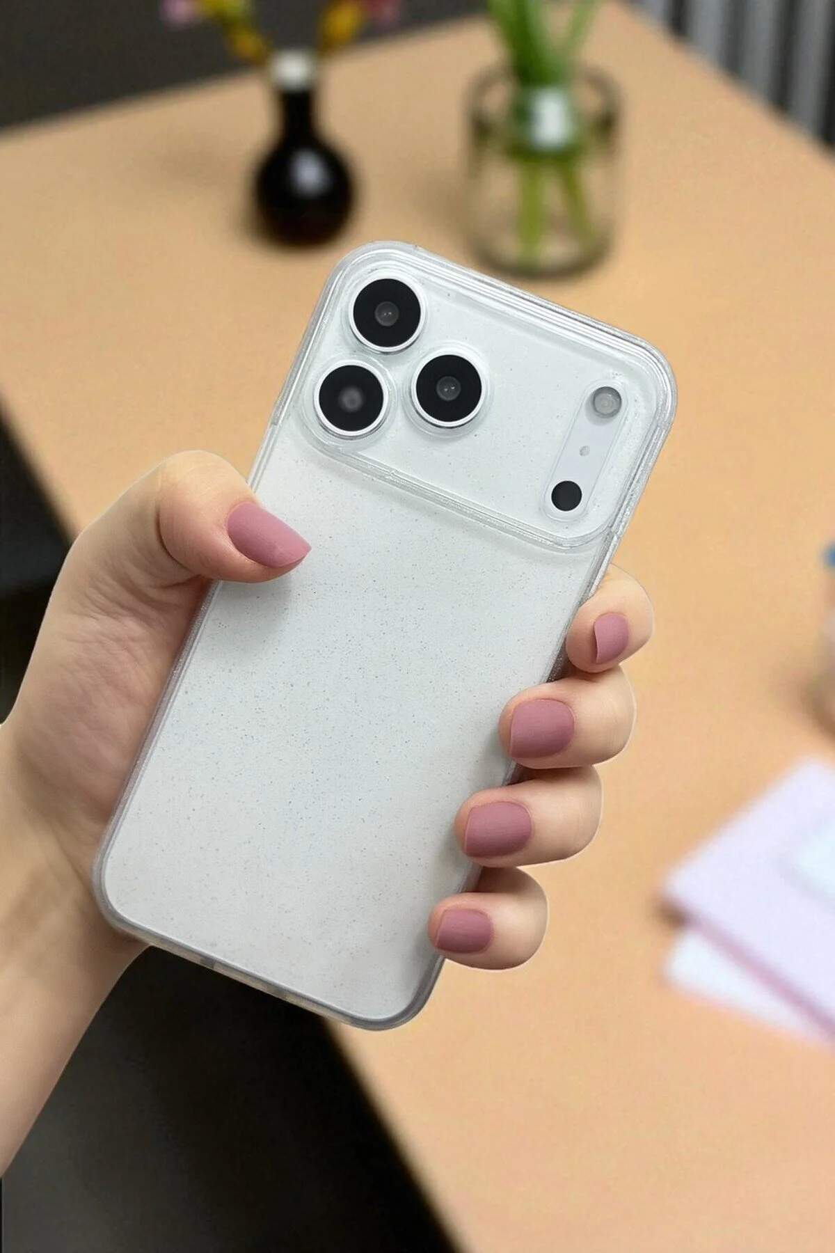 کاور و قاب APPLE IPHONE 17 PRO سازگار – سیلیکونی نرم شفاف براق پوشش ضد ضربه KVK PRİVACY
