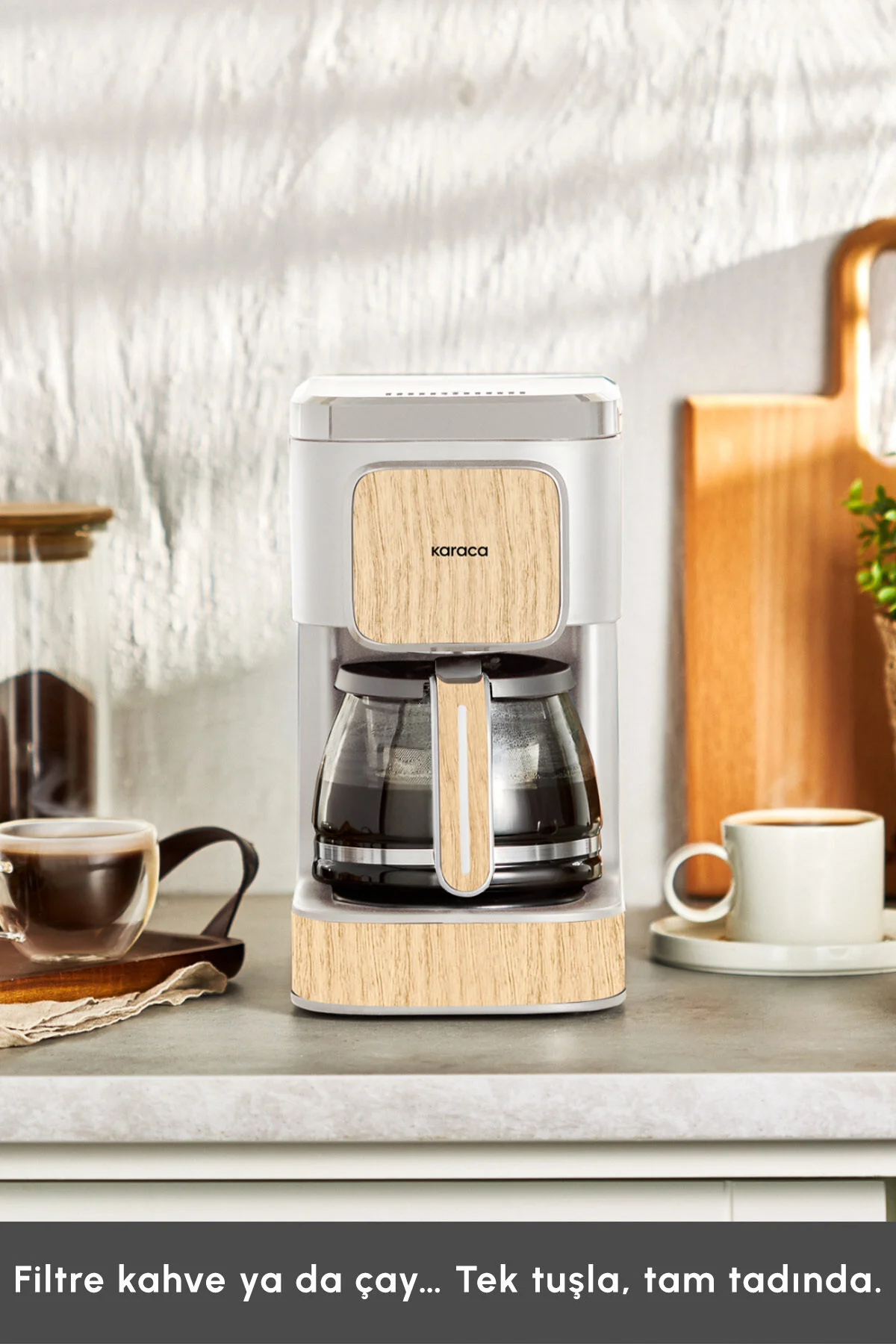 قهوه ساز فیلتری ماشین دم کردن و چای فیلتر 2 در 1 عطر JUST COFFEE AROMA IN WOOD CRAFT اورجینال Karaca