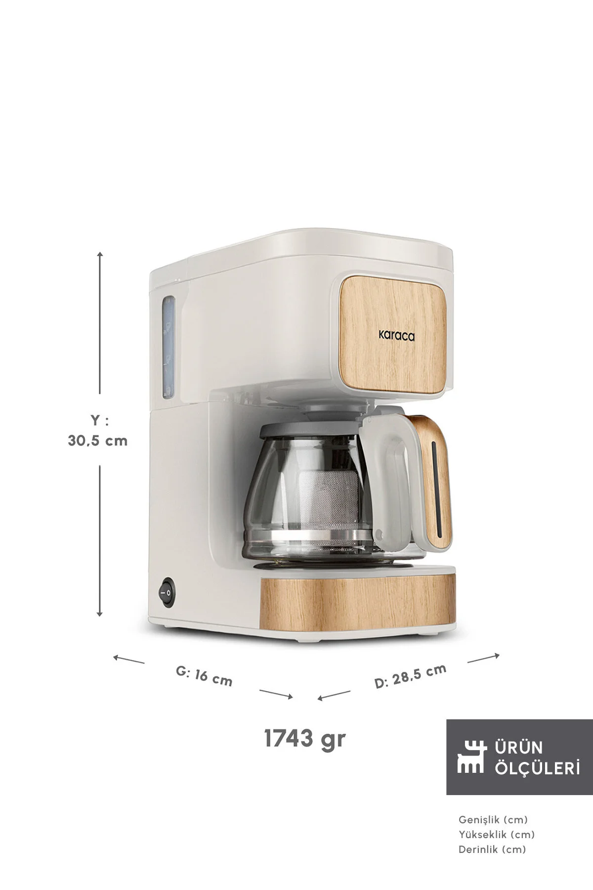 قهوه ساز فیلتری ماشین دم کردن و چای فیلتر 2 در 1 عطر JUST COFFEE AROMA IN WOOD CRAFT اورجینال Karaca