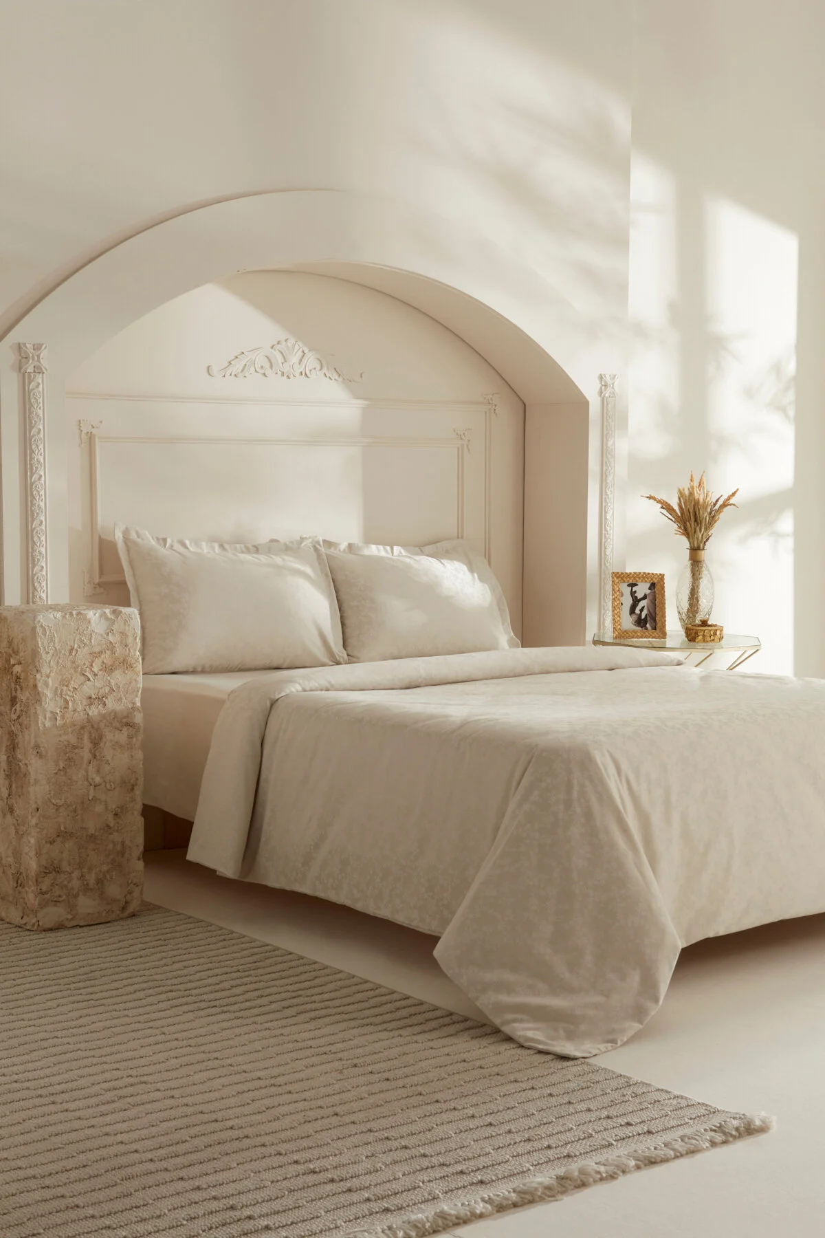 کاور لحاف دو نفره مجموعه سفید VESA DOUBLE DUVET COVER ECRU Karaca Home