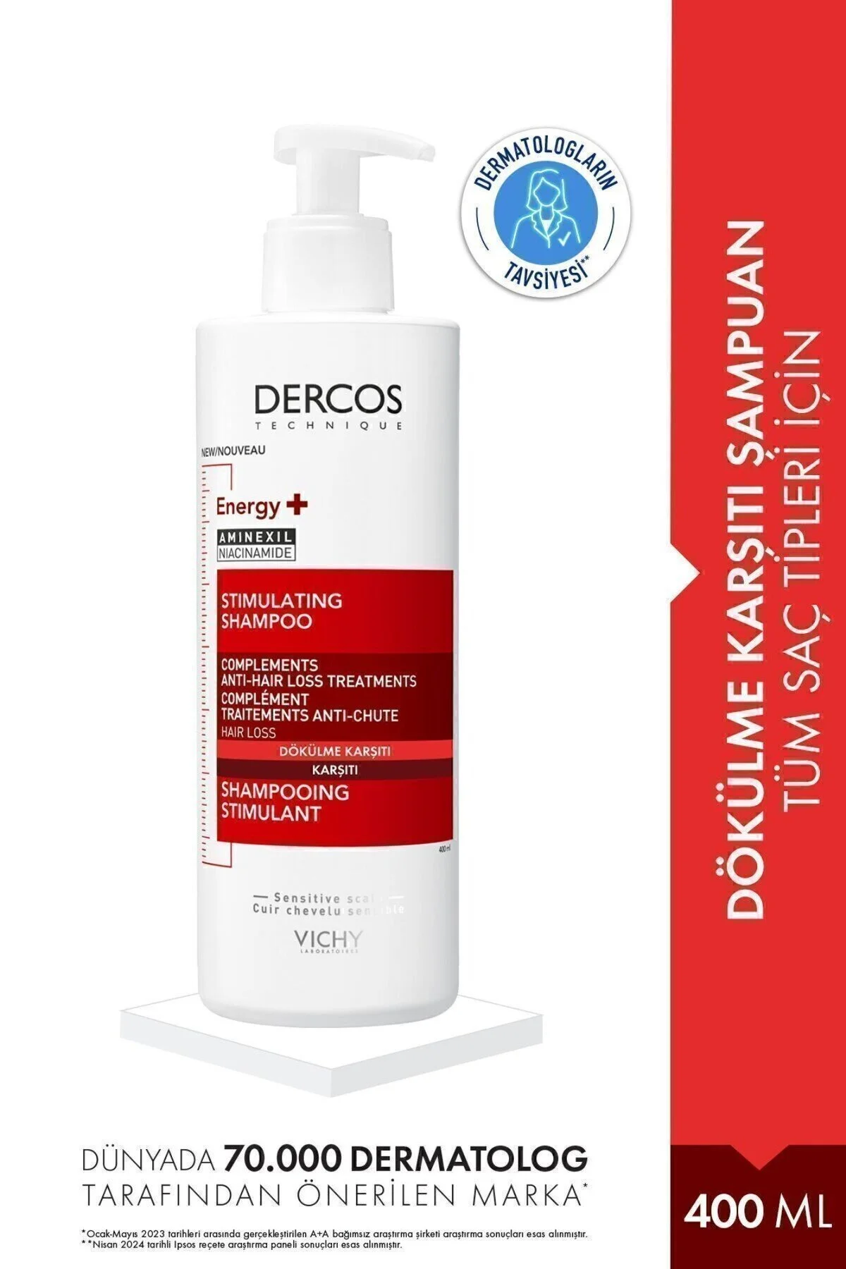 شامپو مراقبت DERCOS در برابر ریزش مو 400ML ویشی Vichy